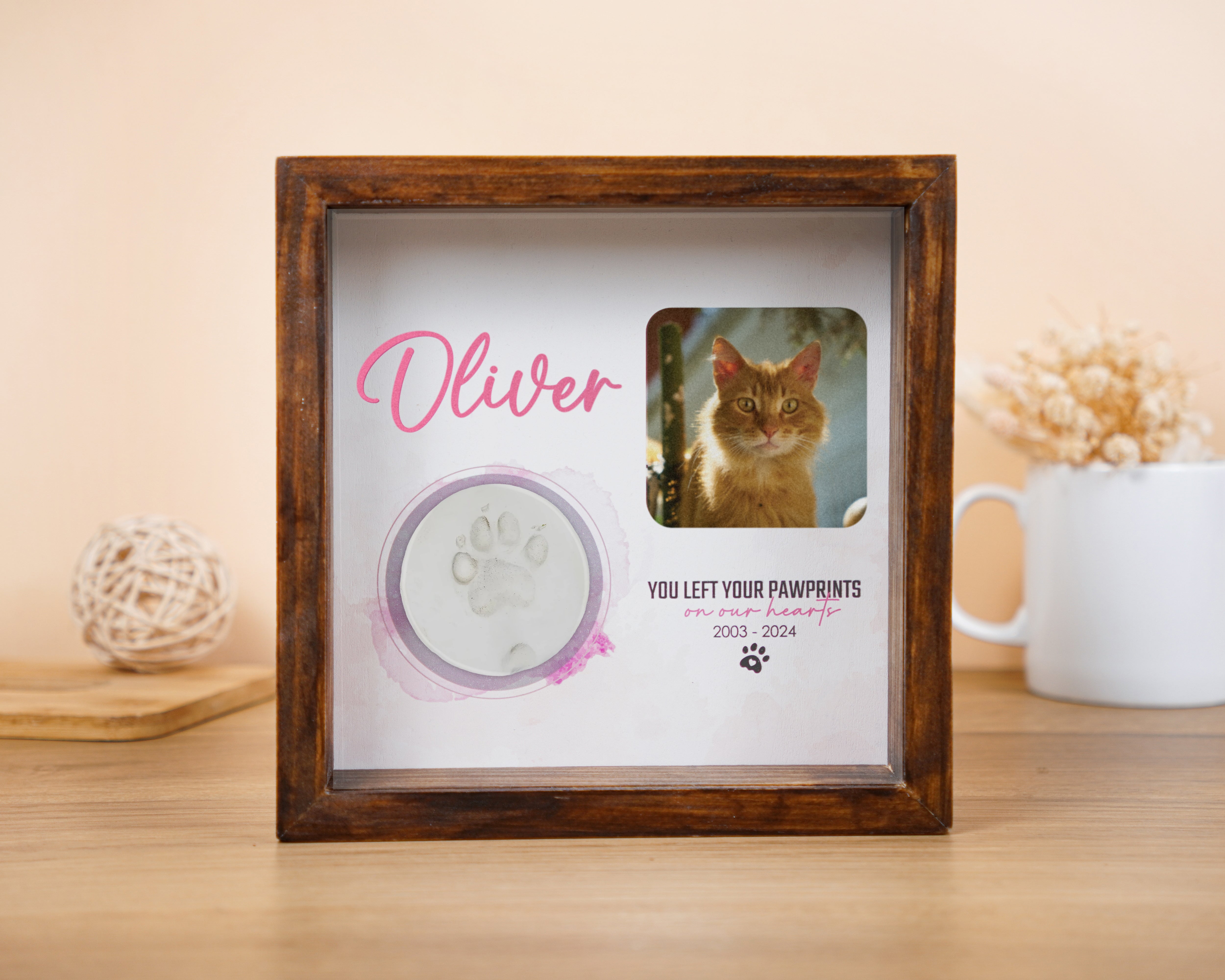 Personalized Pet Memorial Shadow Box SD-PET7