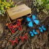 Woman Wooden Butterfly Jewelry Set Insect Necklace Earrings