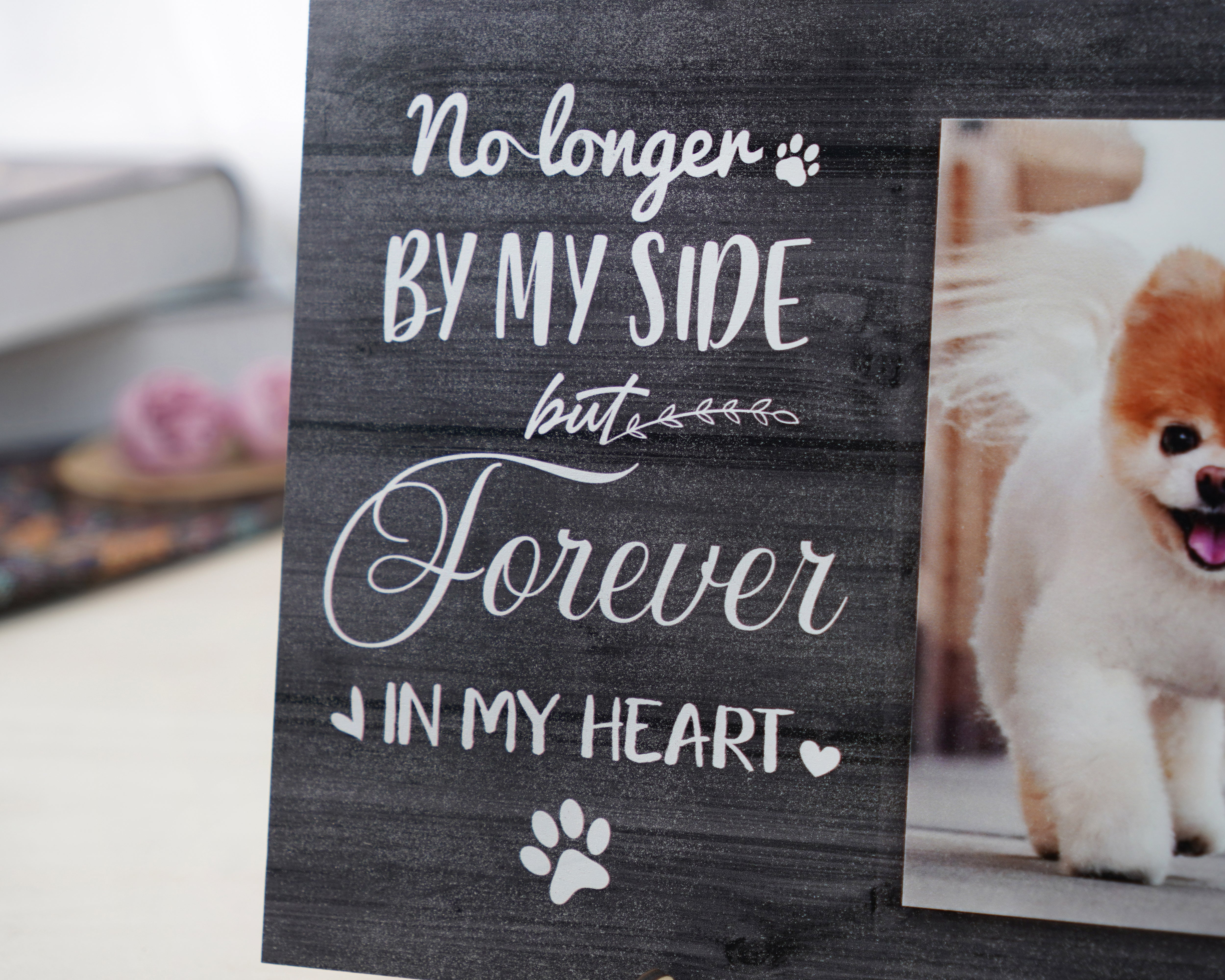 DNPETS Meaningful Pet Memorial Photo Frame Printed Wooden Dog Loss Gift