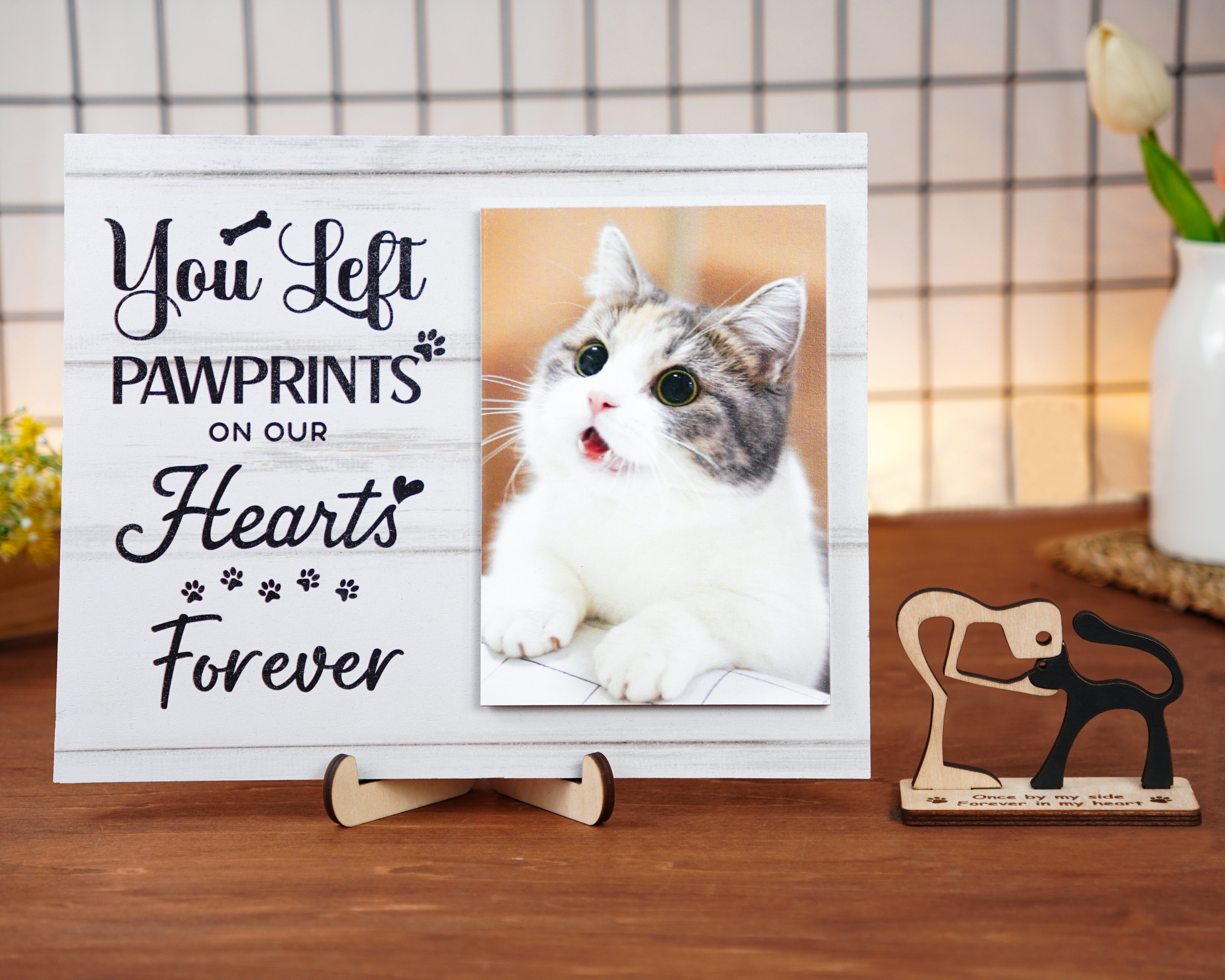 DNPETS Pet Memorial Printed Wooden Photo Frame Pet Loss Gift