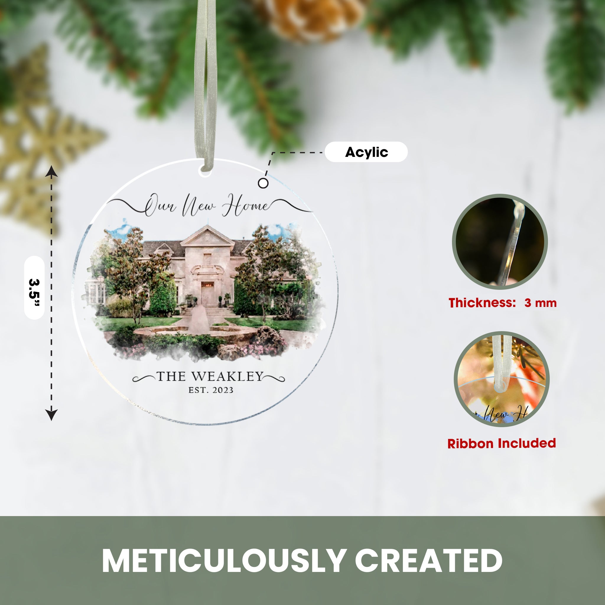 Personalized Our First Christmas in Our New Home Ornament Wedding Shower Gift Wedding Ornament Housewarming Gift New Home Gifts for Home Homewarming Gifts