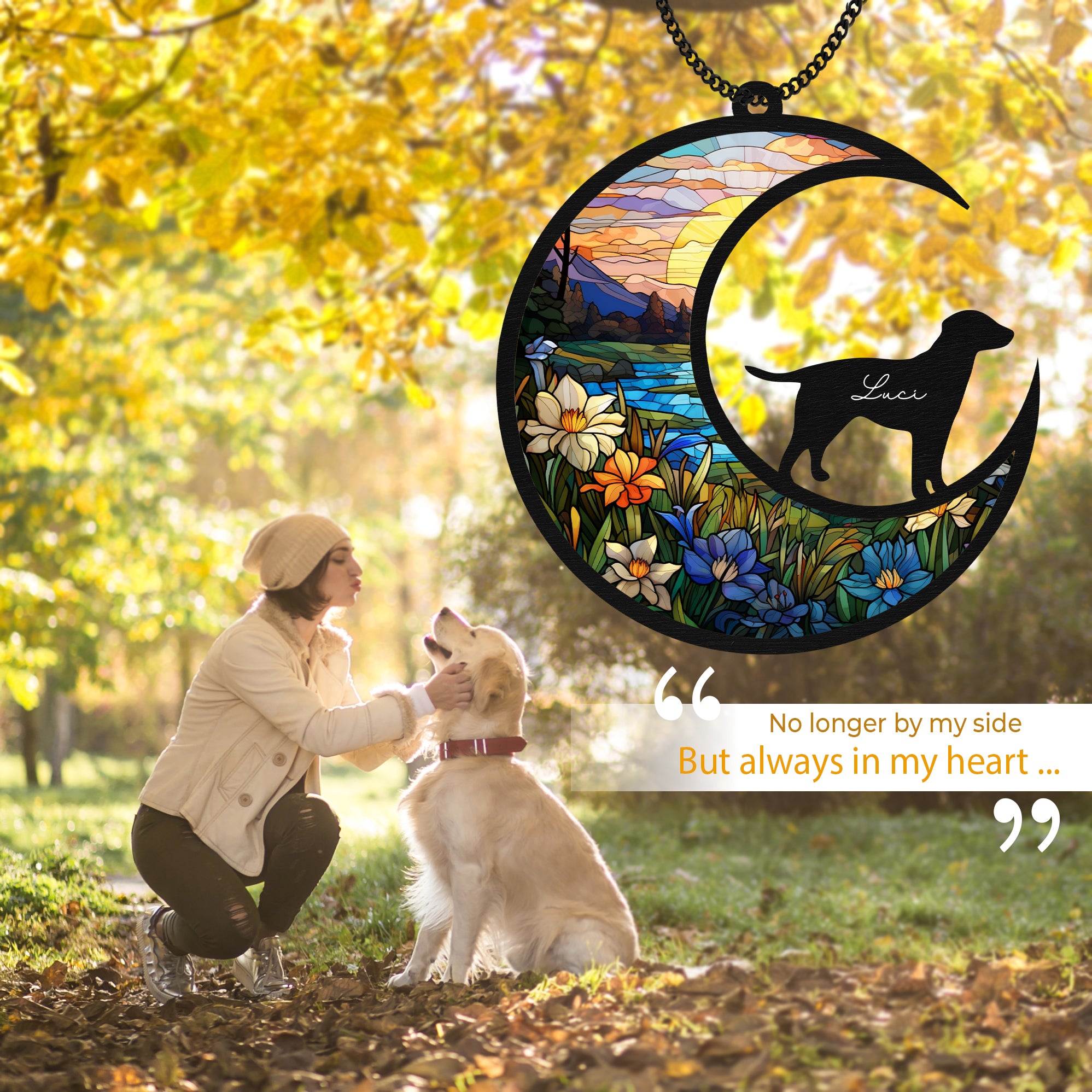 DNPETS| Personalized Pet Memorial Suncatcher Sympathy Gift for Loss of Pet