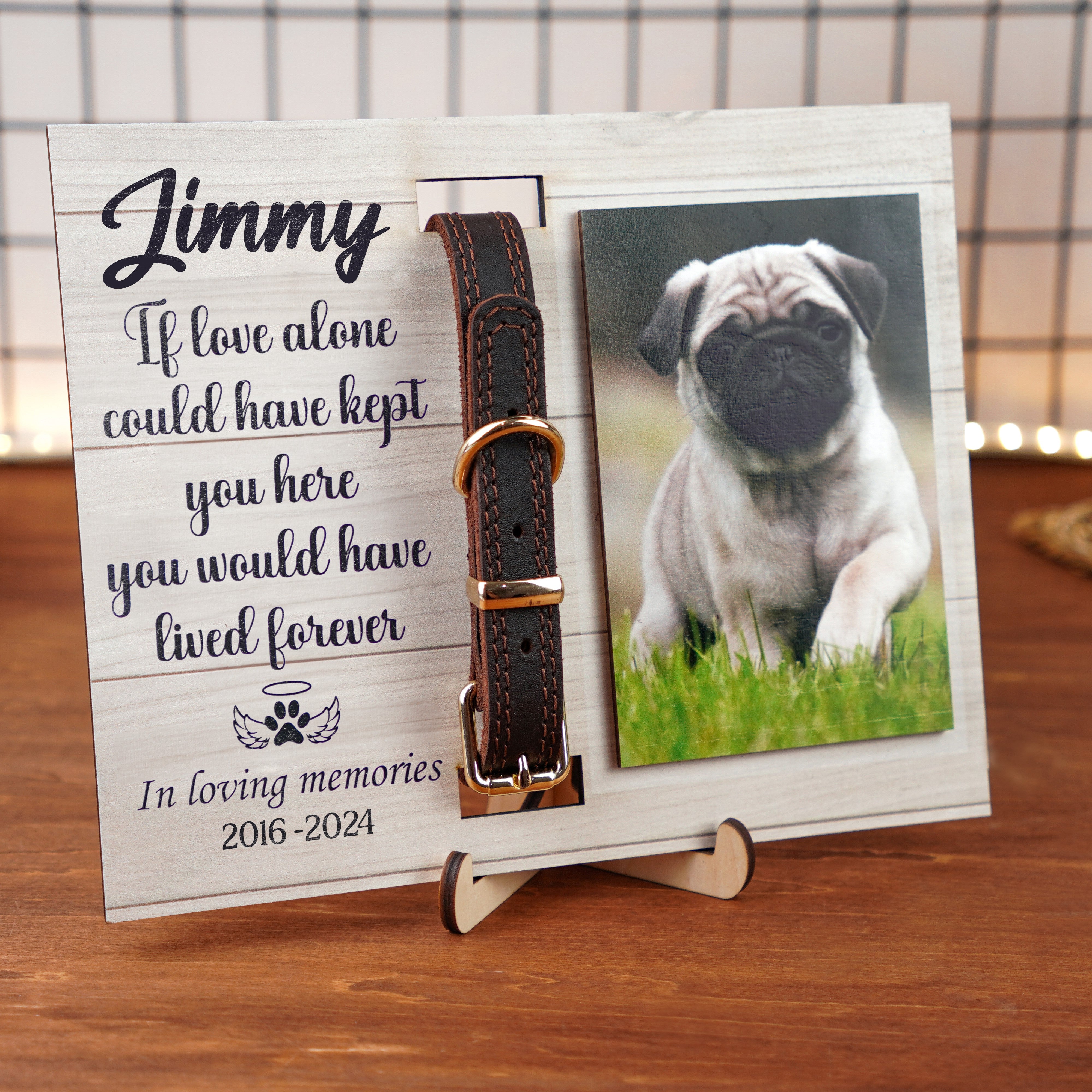 DNPETS Pet Memorial Printed Wooden Photo Frame Dog Loss Gift