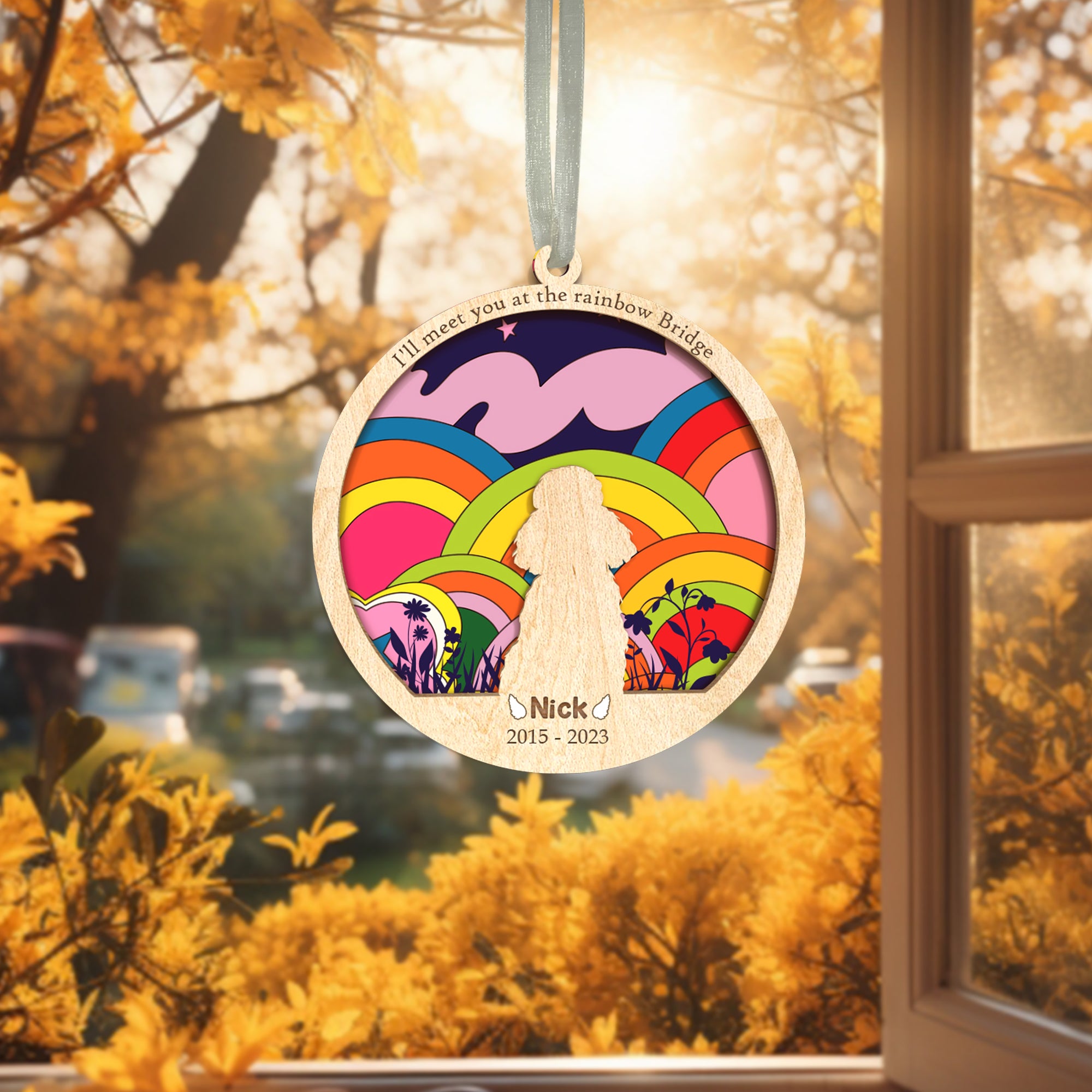 DNPETS Stirring Pet Sympathy Ornament Rainbow Pet Memorial Gifts