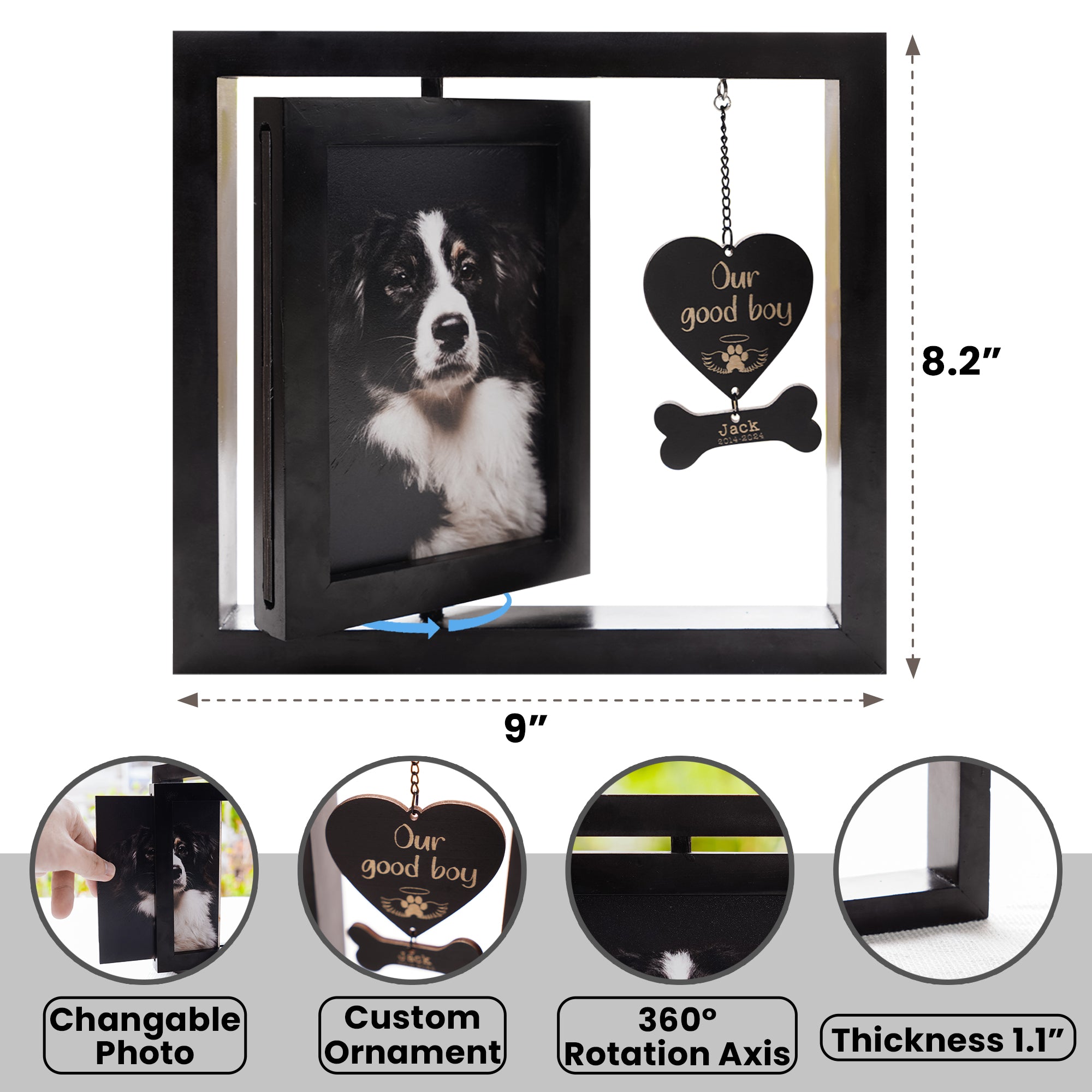 DNPETS Dog Picture Frame Cat Dog Loss Rememberance Gifts