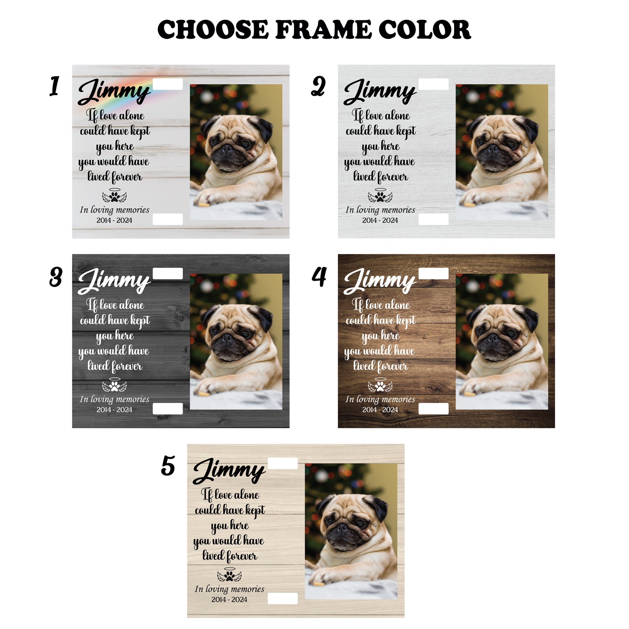 DNPETS Pet Memorial Printed Wooden Photo Frame Dog Loss Gift