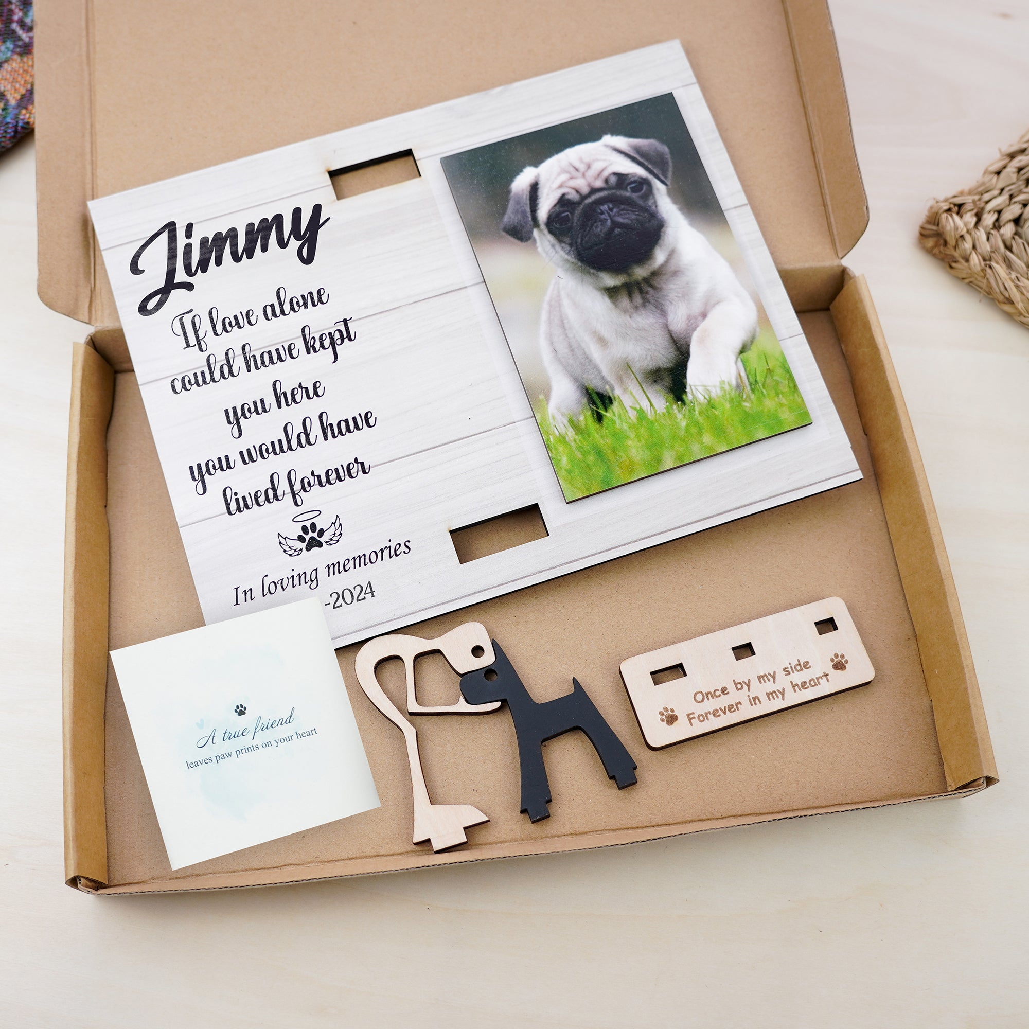 DNPETS Pet Memorial Printed Wooden Photo Frame Dog Loss Gift