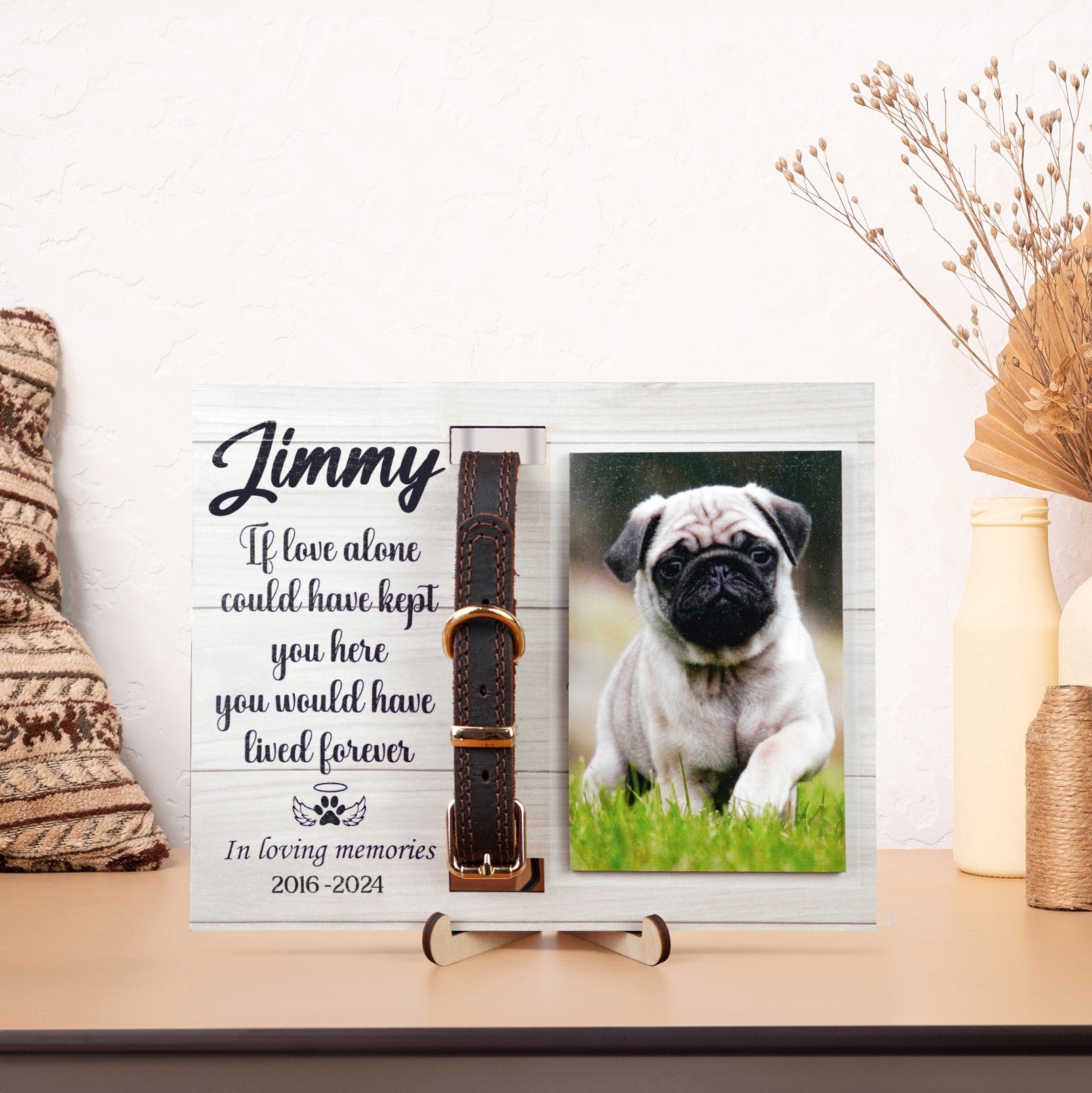DNPETS Pet Memorial Printed Wooden Photo Frame Dog Loss Gift