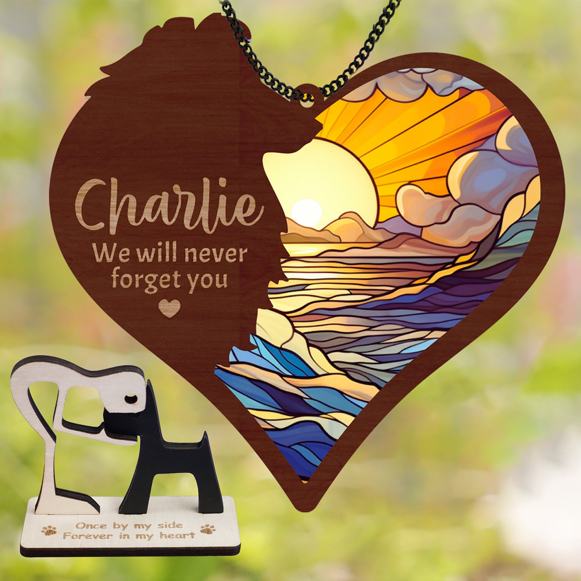 DNPETS Moving Personalized Dog Memorial Suncatcher Pet Sympathy Gift for Dog Lovers