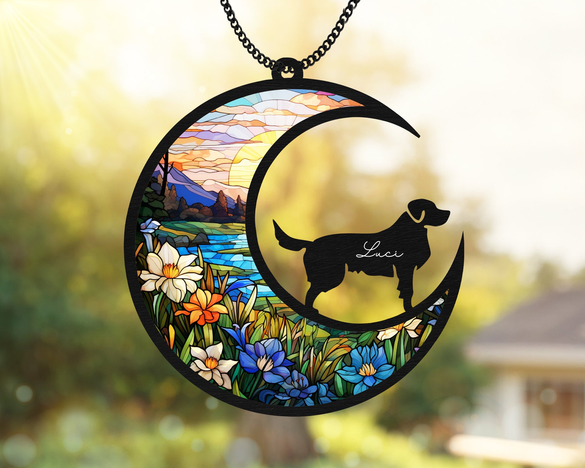 DNPETS| Personalized Pet Memorial Suncatcher Sympathy Gift for Loss of Pet