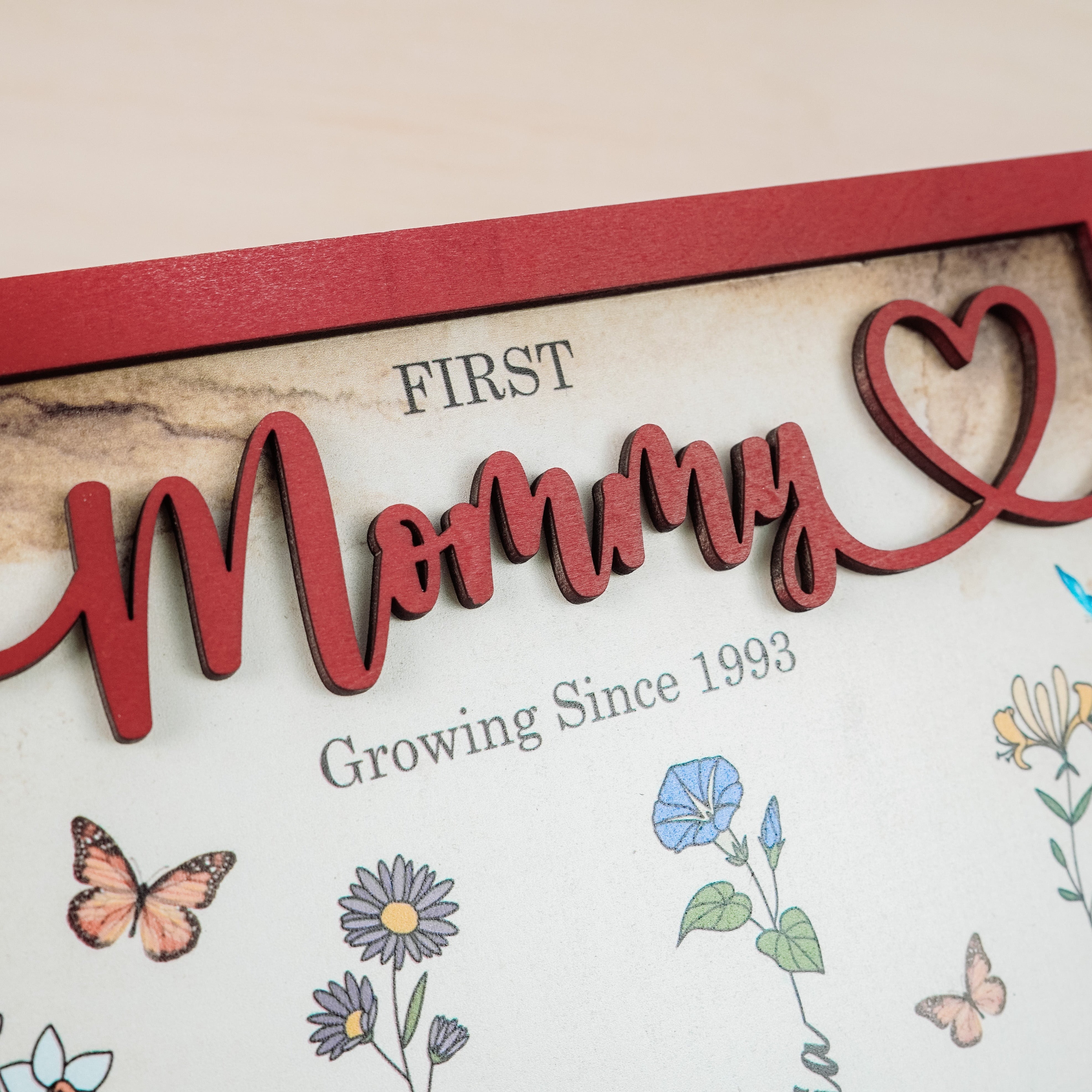 Customize Birth Month Flowers, Personalized Grandma's Garden Wooden Sign