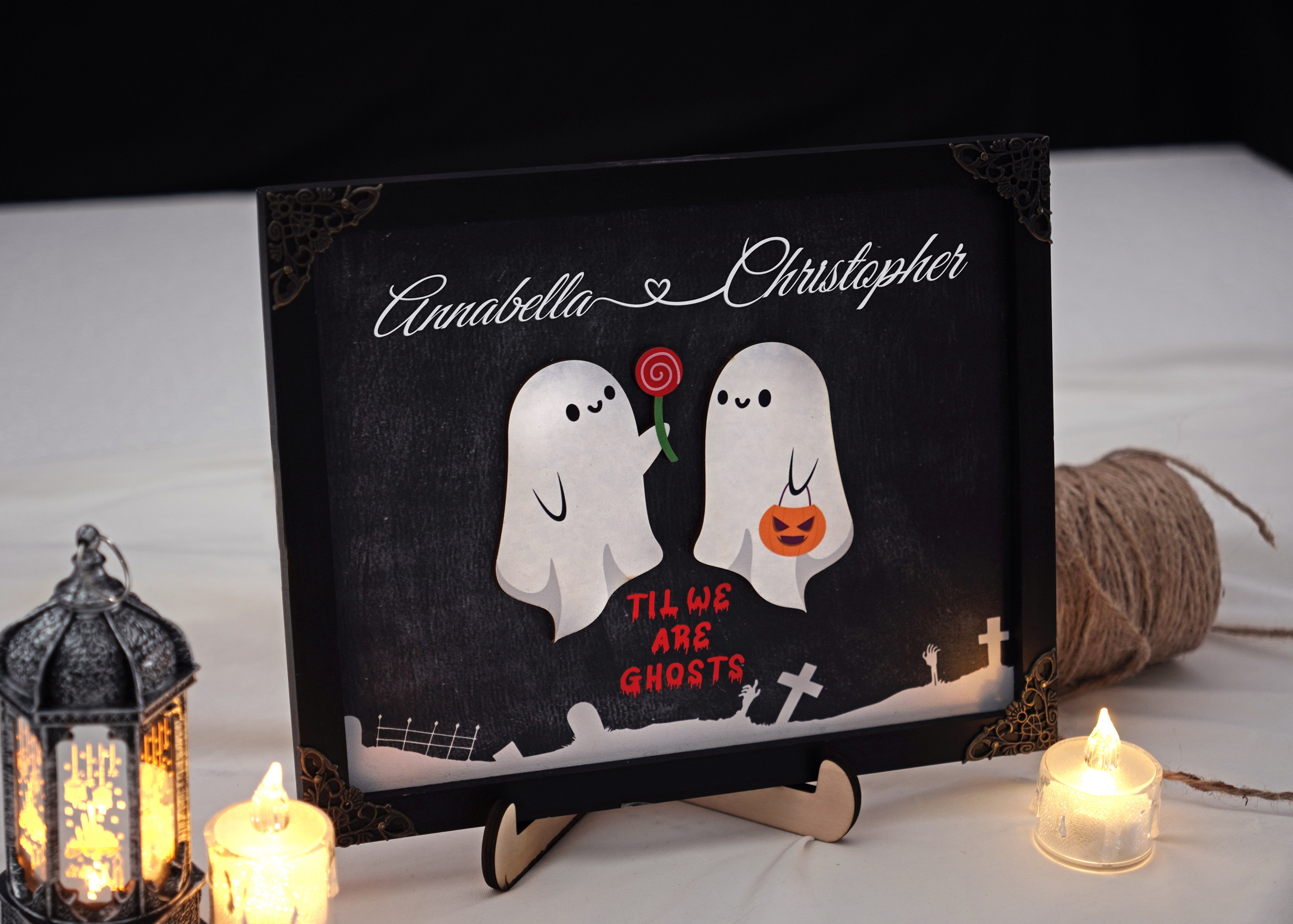 Custom Halloween Couple Frame Forever My Boo Ghost Couple Halloween Decor Ghost Loving Wood Frame Personalize Couple Gift Gothic Home Decor Halloween Gift |HL1- GO-FRAME