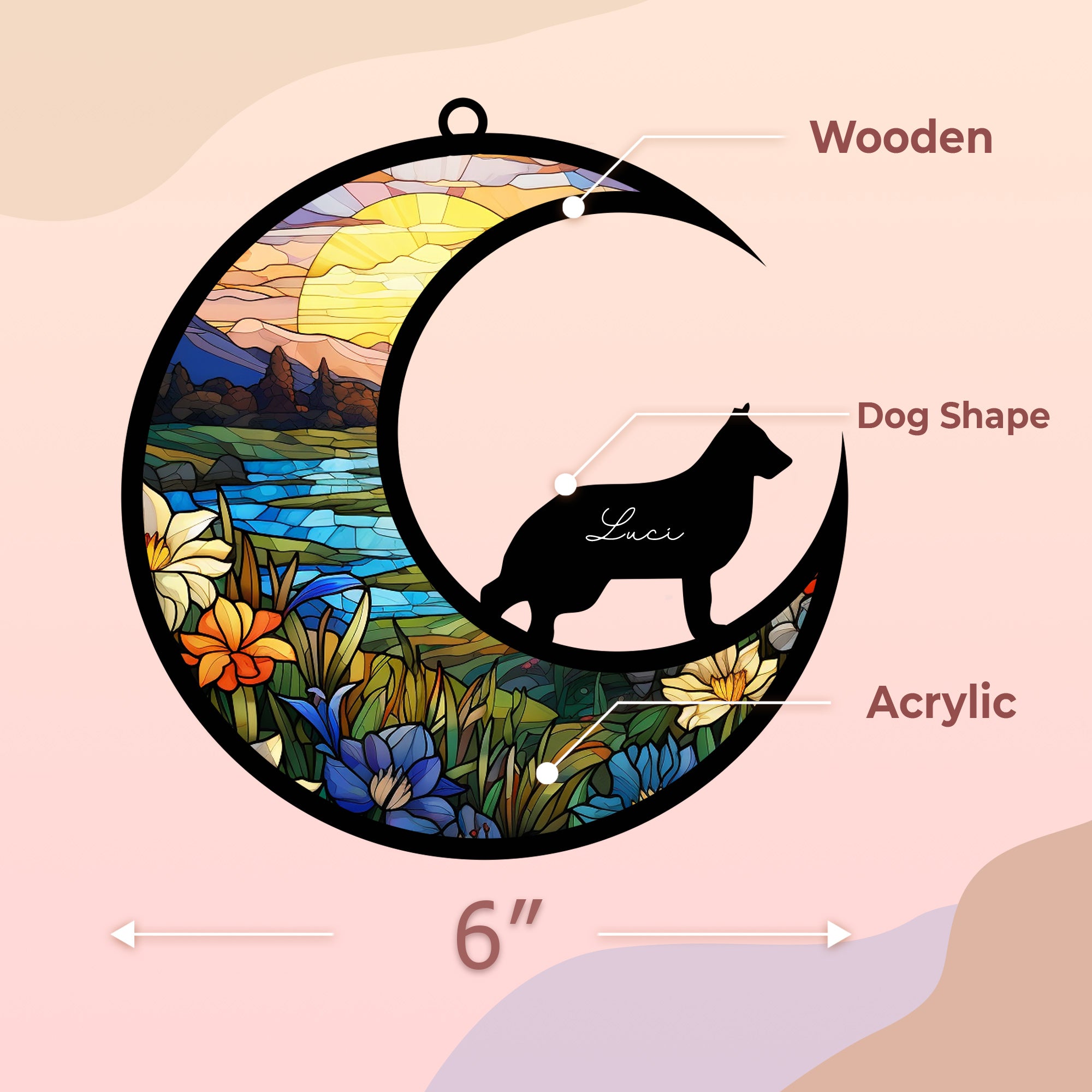 German Shepherd Dog Memorial Suncatcher Pet Lover Gift