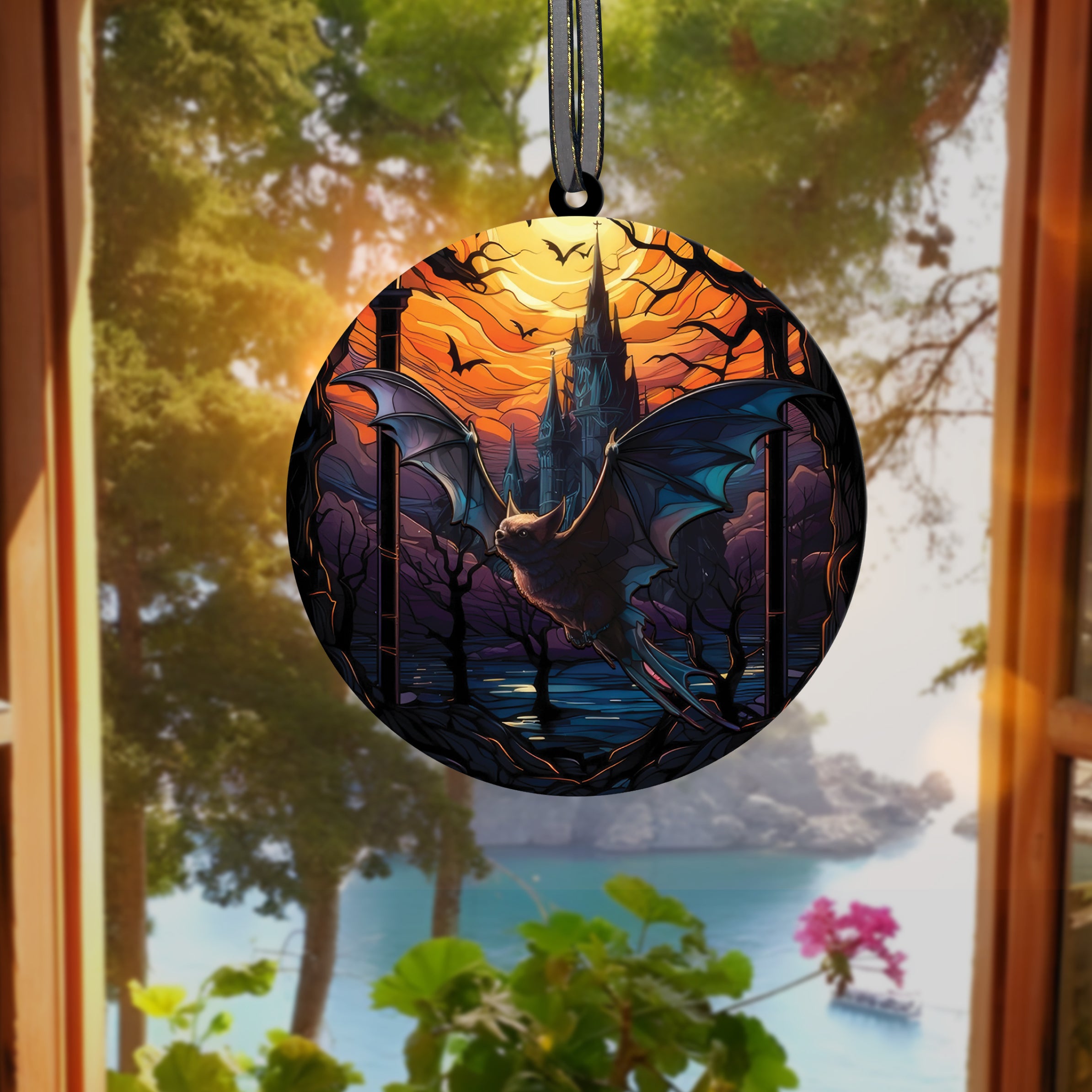 Halloween Ornament Bat Suncatcher Window Hanging