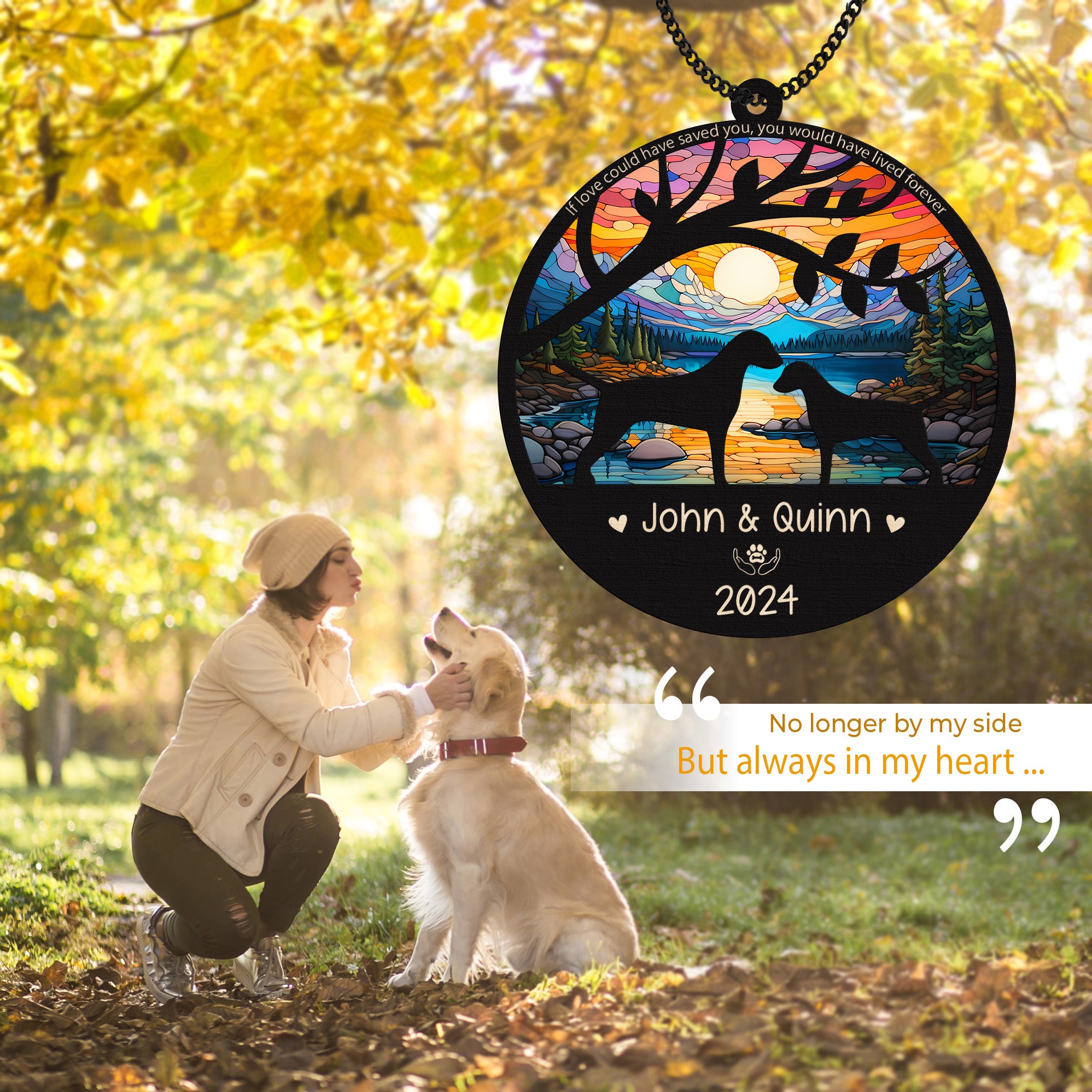 Personalized Dog Memorial Suncatcher Custom Name, Sun catcher Sympathy gift