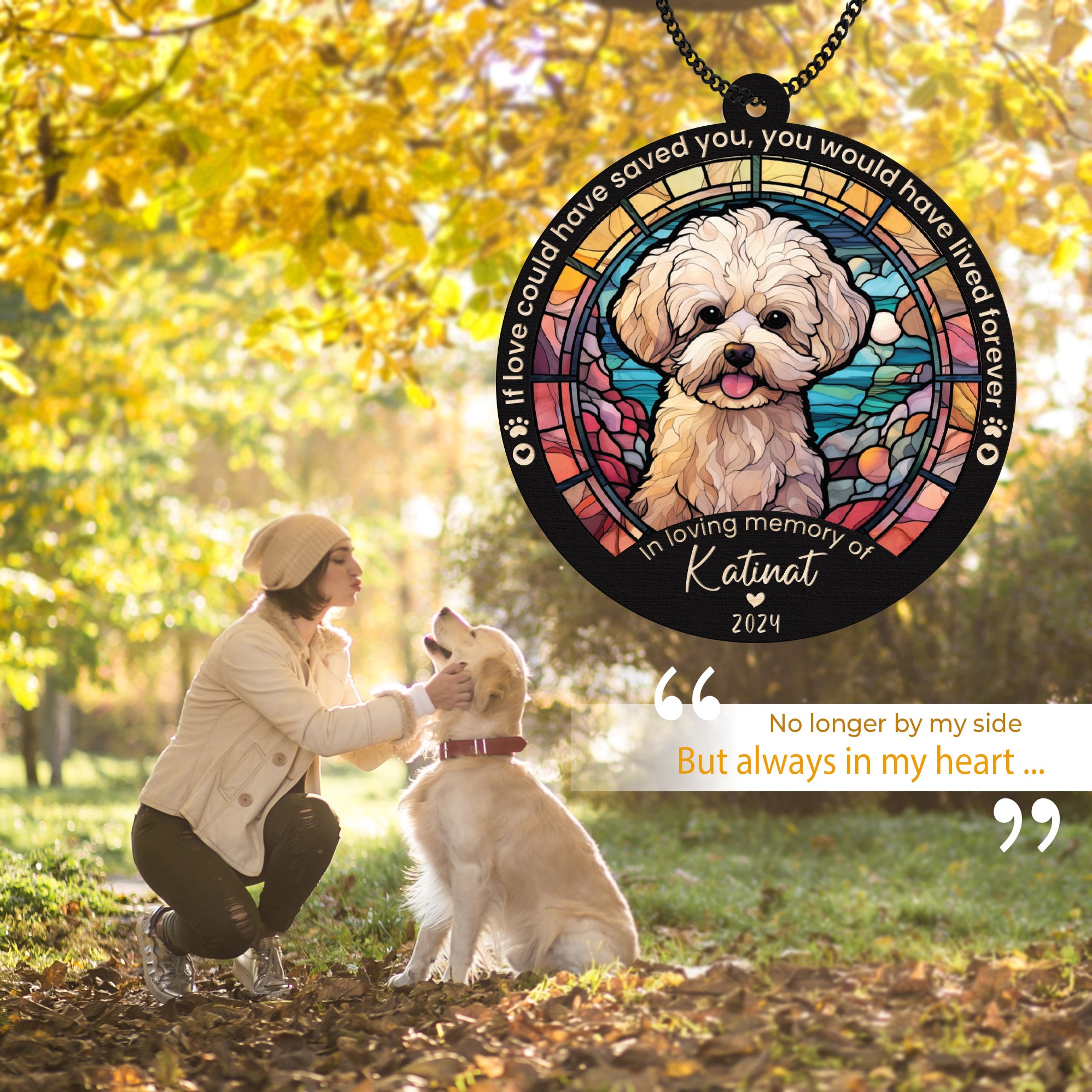 DNPETS | Personalized Pet Memorial Suncatcher Loss Of Pet Gift