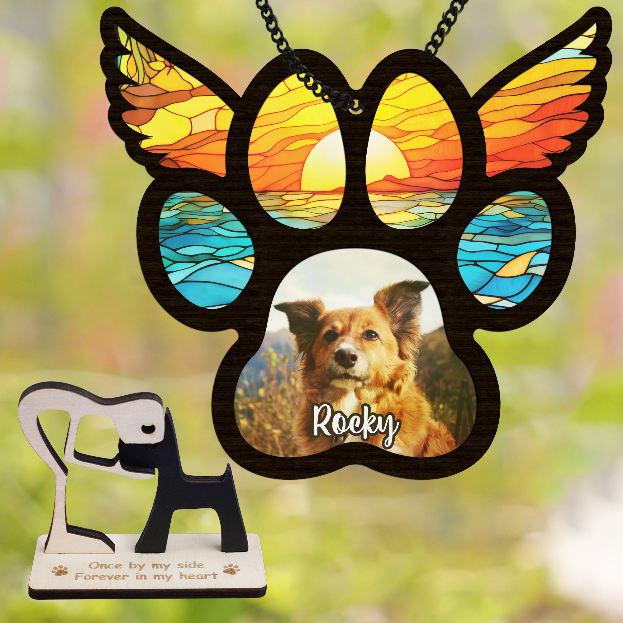 DNPETS| Personalized Pet Memorial Suncatcher Lost A Pet Gift