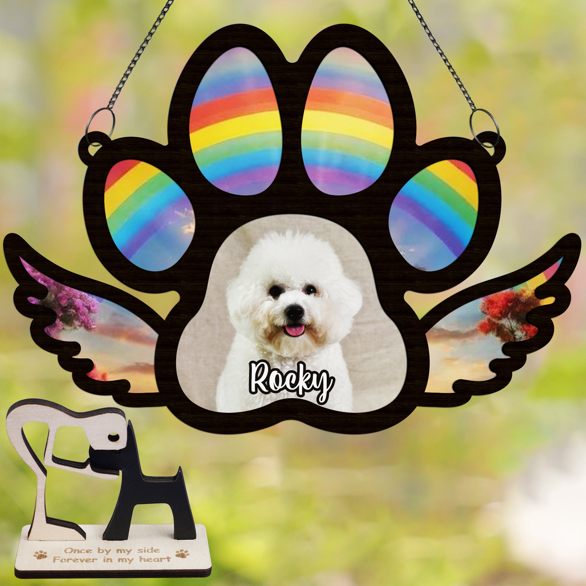 Personalized Pet Memorial Suncatcher, Loss Of Pet Sympathy Gift, Suncatcher For Windows-Home Decor