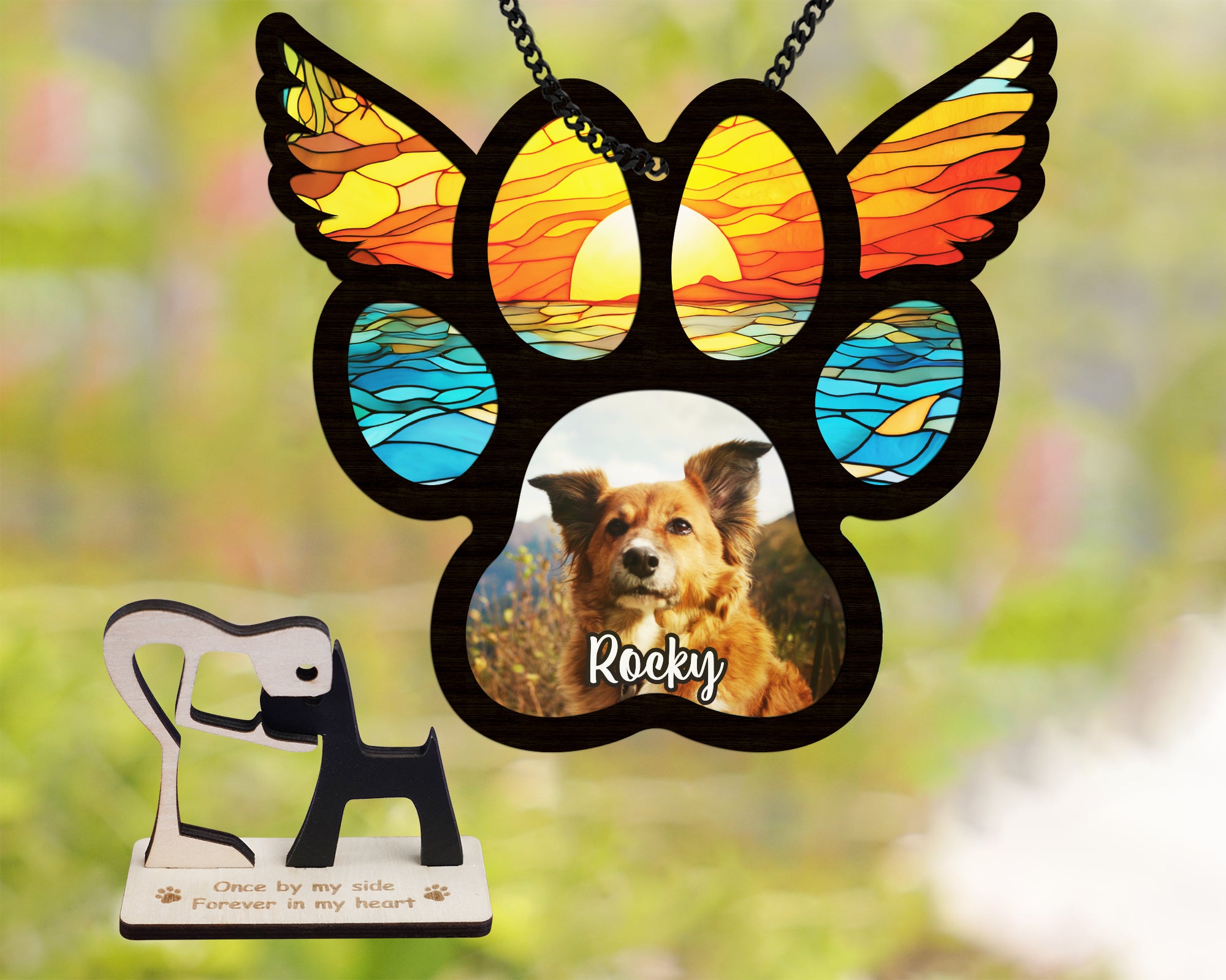 DNPETS| Personalized Pet Memorial Suncatcher Lost A Pet Gift