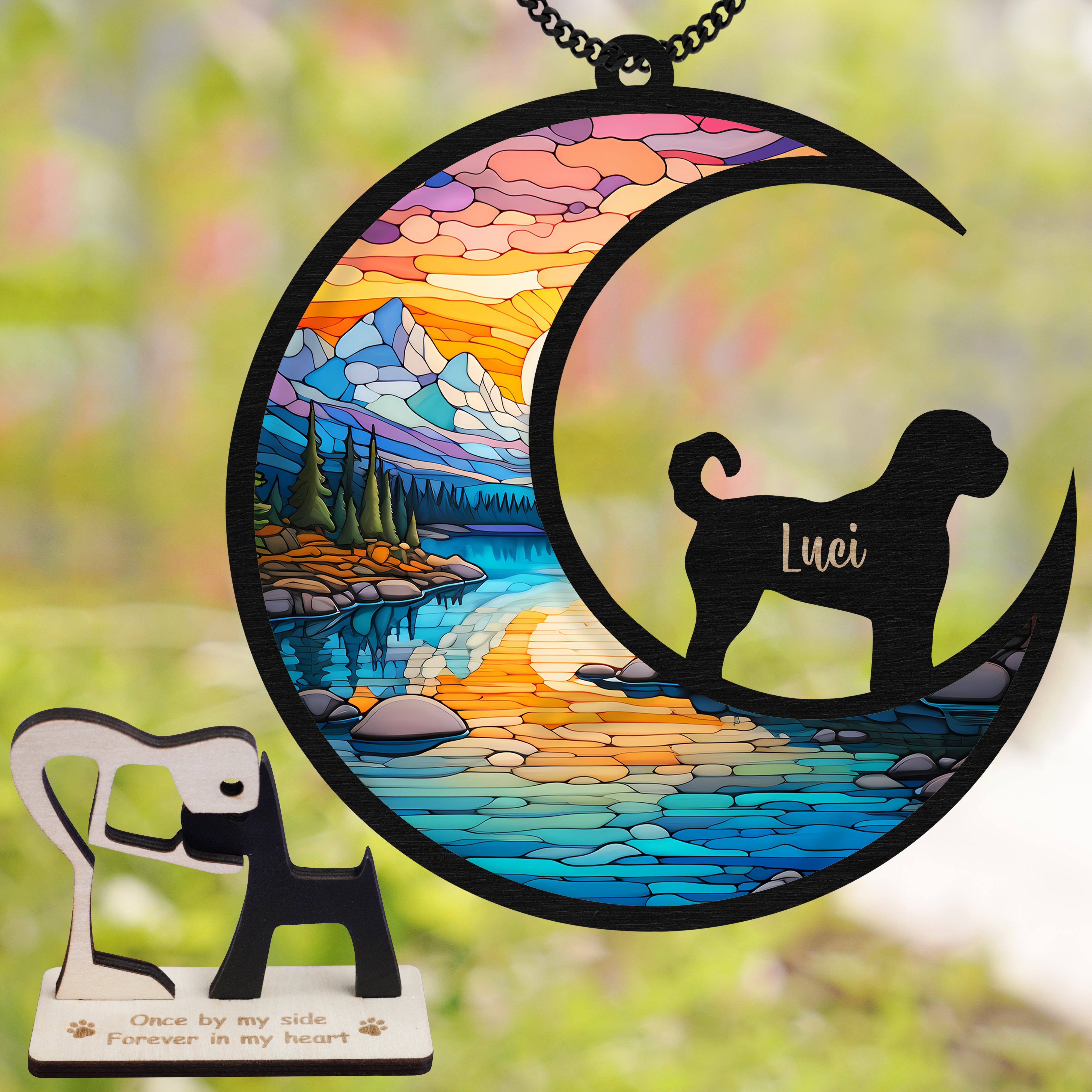 DNPETS| Personalized Pet Memorial Suncatcher Sympathy Gift for Loss of Pet