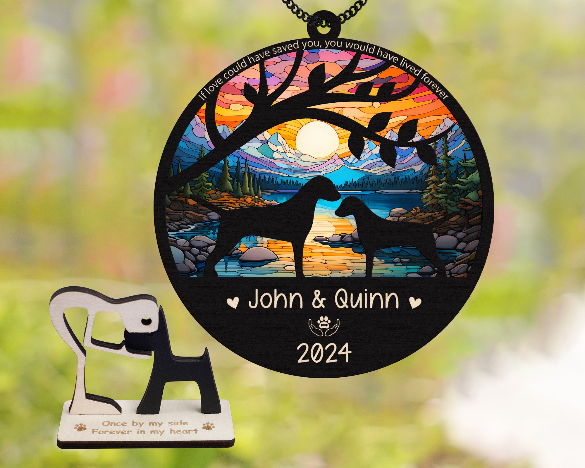 Personalized Dog Memorial Suncatcher Custom Name, Sun catcher Sympathy gift