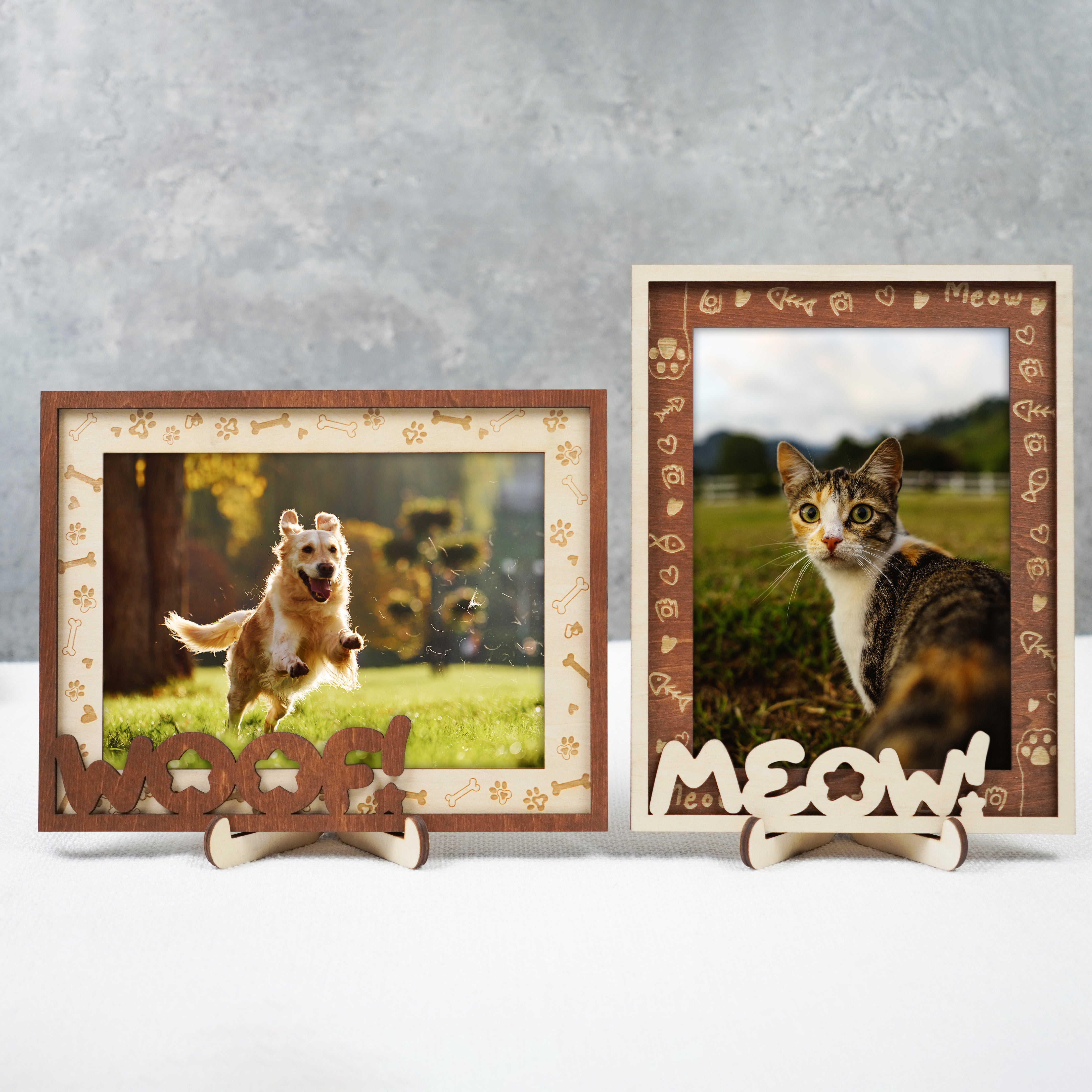 DNPETS Soulful Pet Memorial Picture Frame Memorial Frame With Woof Print Photo