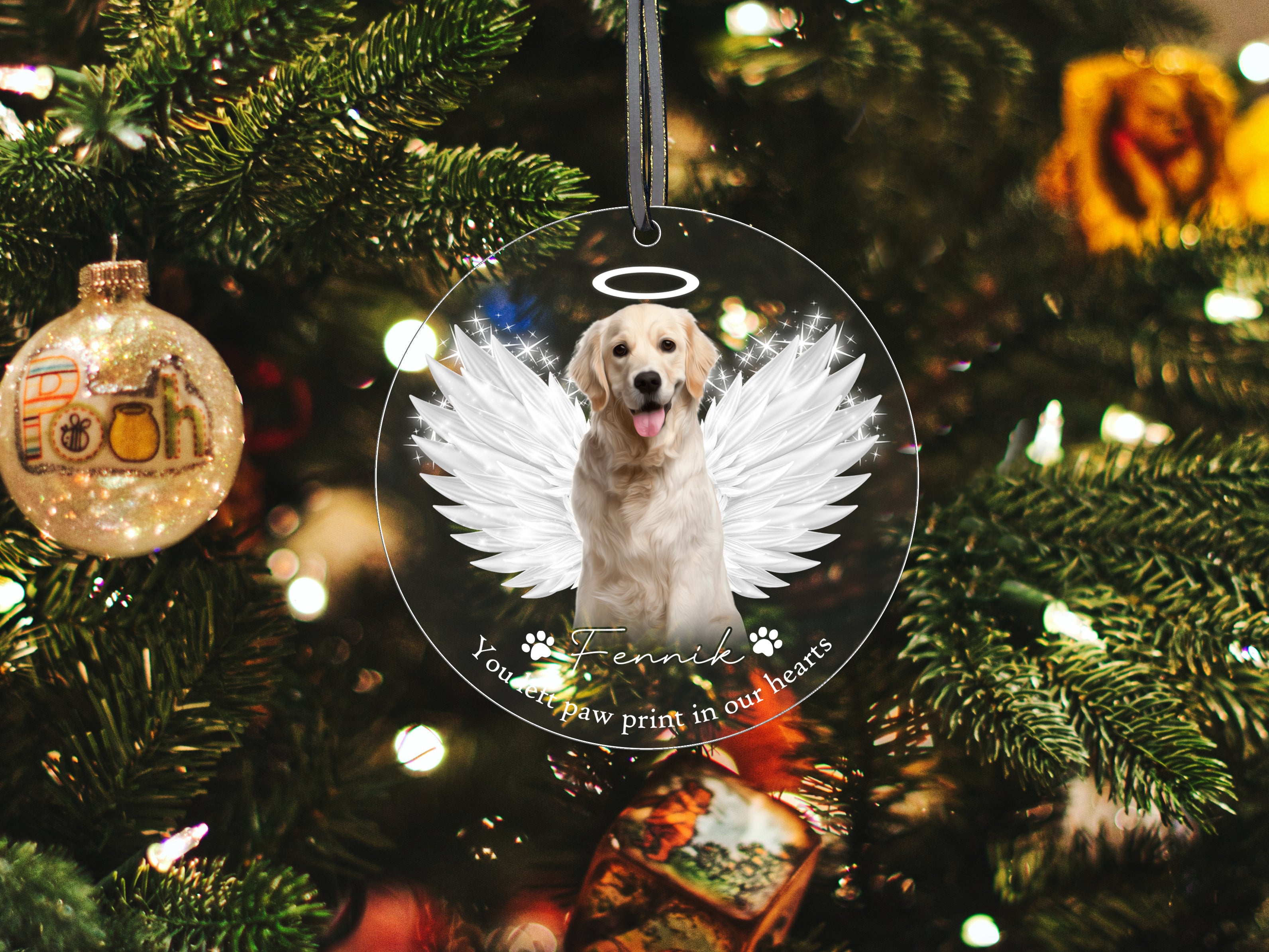 Personalized Pet Memorial Ornament with Photo, Dog Memorial Christmas Ornament, Pet Loss Gift, Dog Memorial Gift, Dog Remembrance Keepsake