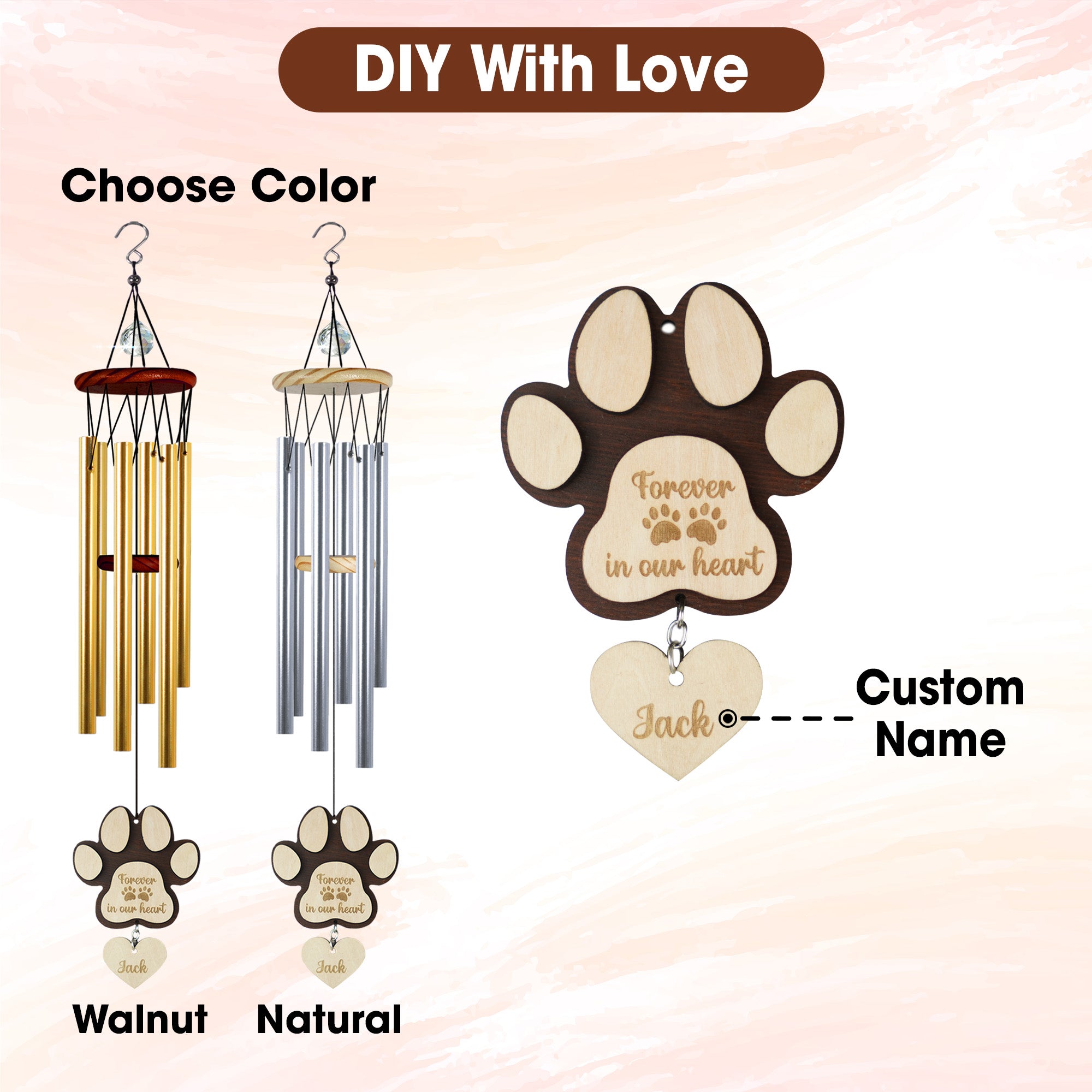 Wind Chimes, Garden Wind Chimes, Memorial Wind Chimes, Windchimes suncatcher gift sympathy, Pet Loss Gift