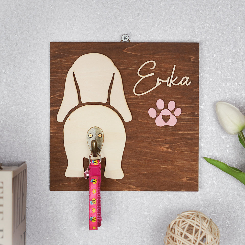 DNPETS Ideal Personalized Dog Lover Gift Dog Leash Holder Wooden Handmade Leash