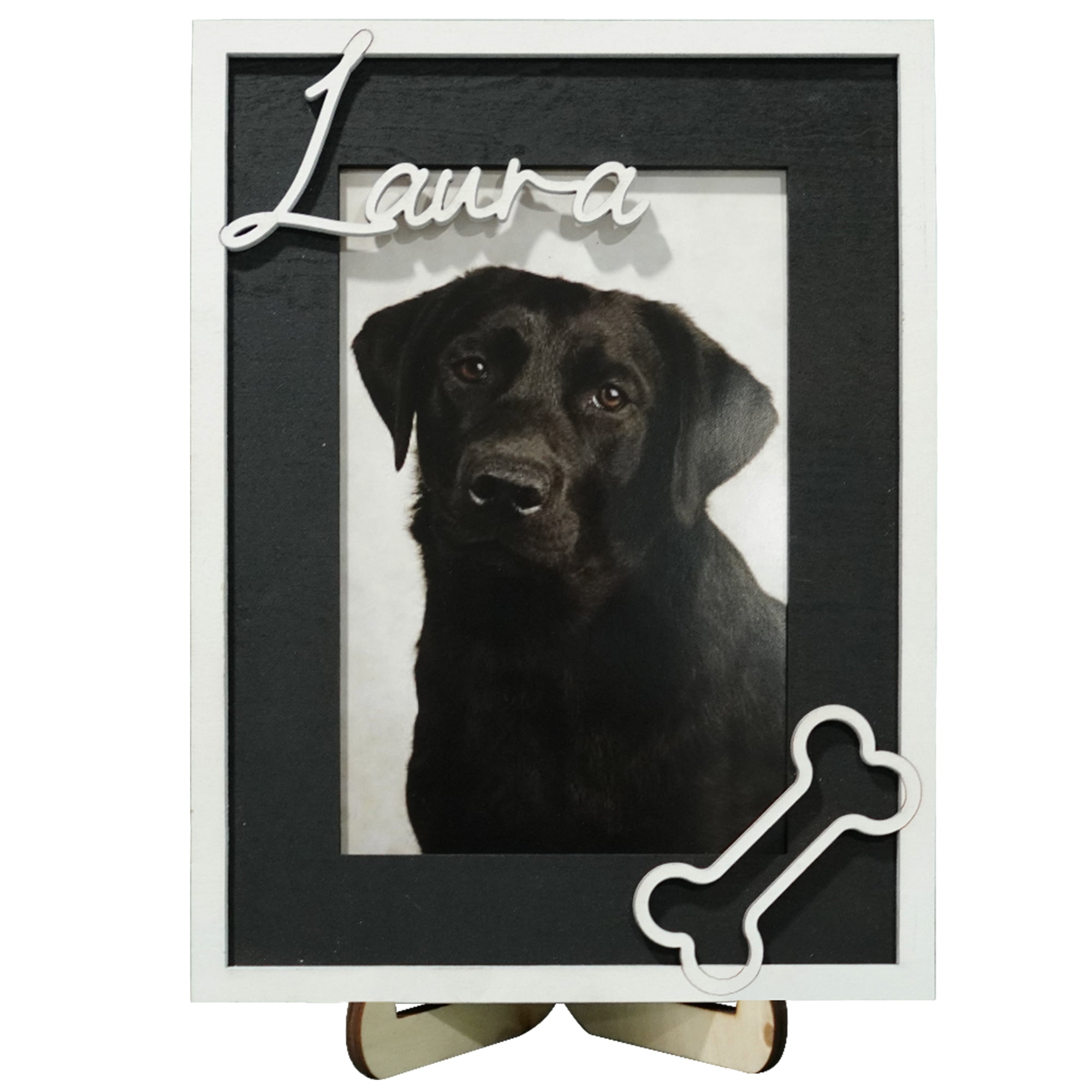 DNPETS Soulful Wooden Pet Picture Frame Pet Memorial Frame