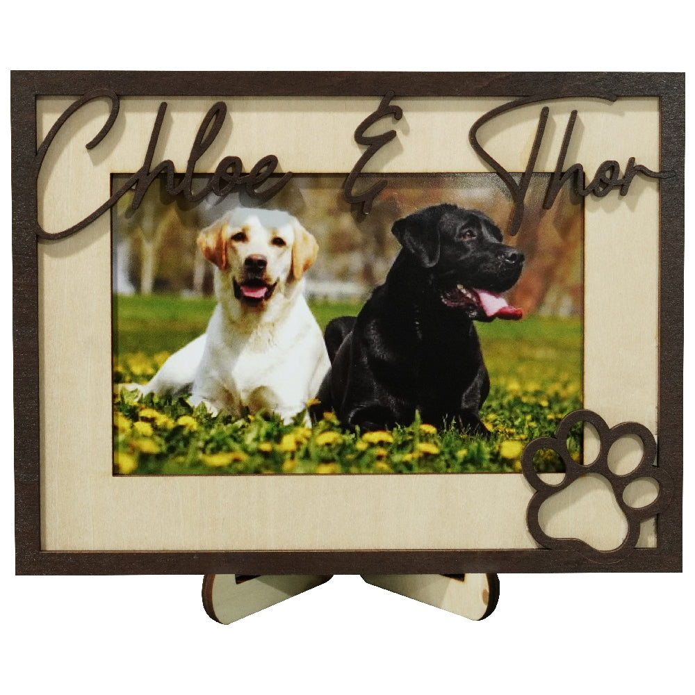 DNPETS Soulful Wooden Pet Picture Frame Pet Memorial Frame