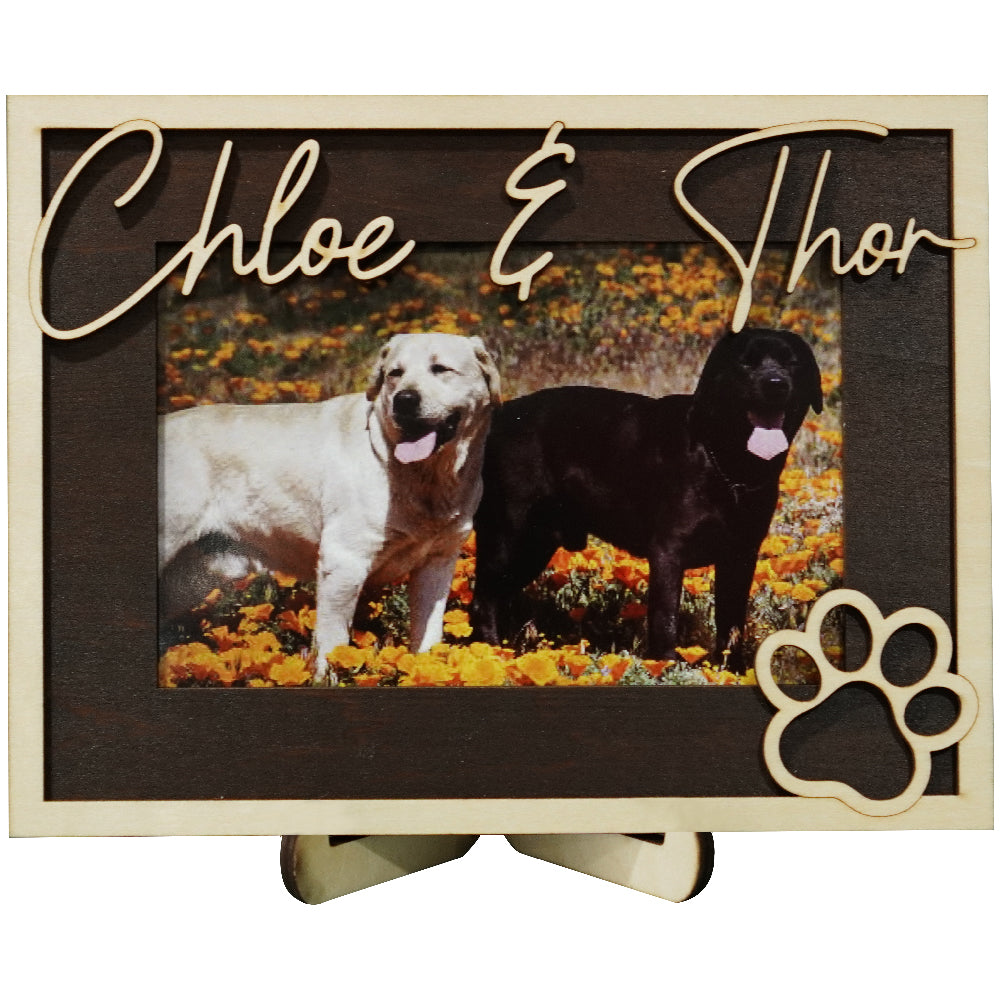 DNPETS Soulful Wooden Pet Picture Frame Pet Memorial Frame