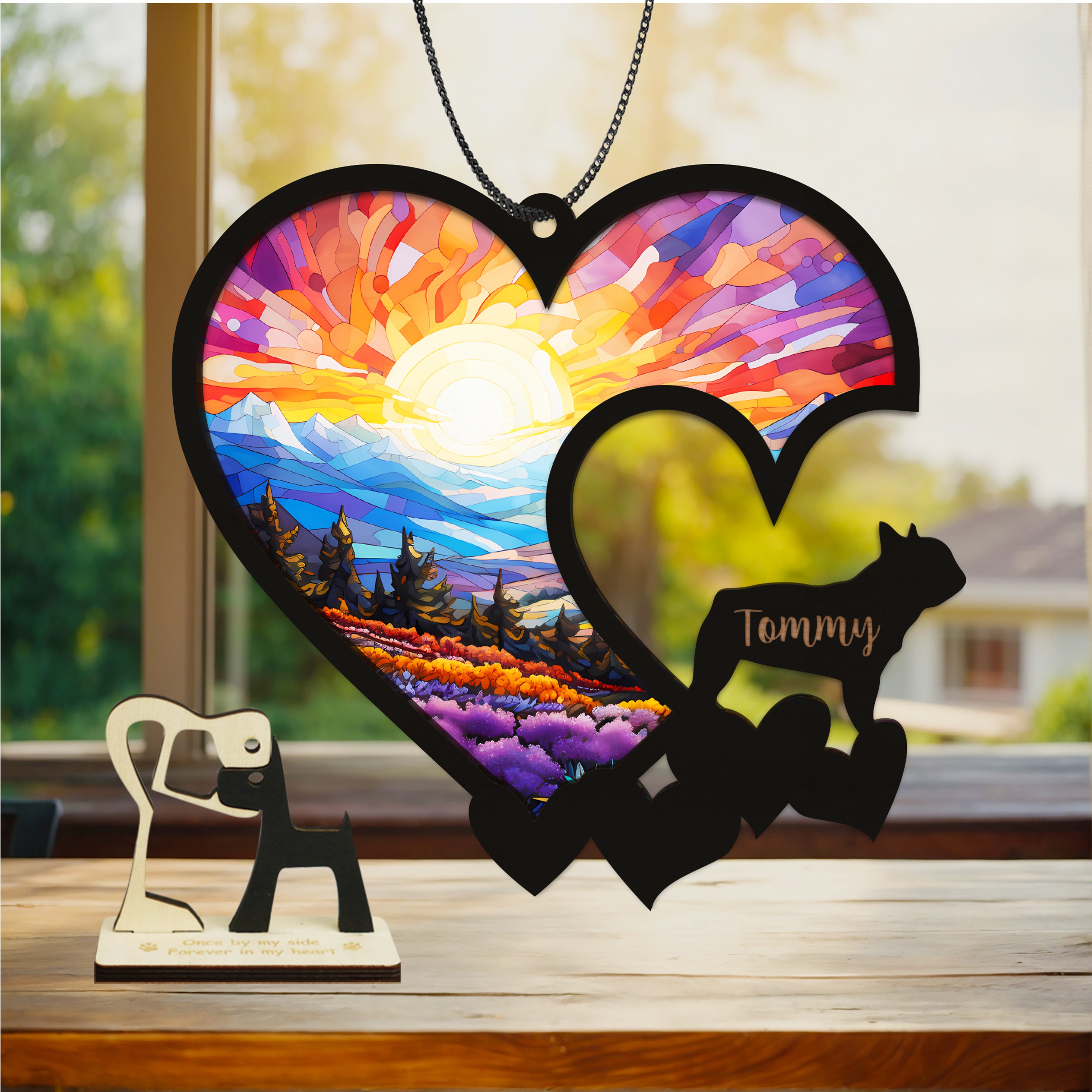 DNPETS | Personalized Heart Suncatcher Loss Of Dog Sympathy Gift