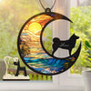 Pet on Blue Moon Suncatcher Ornaments Decor Window Wall Sympathy Gift for Dog Lover