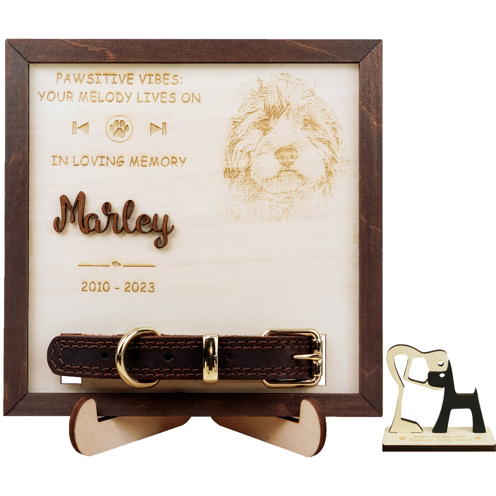 DNPETS Touching Custom Dog Picture Frame Dog Collar Holder Memorial Frame