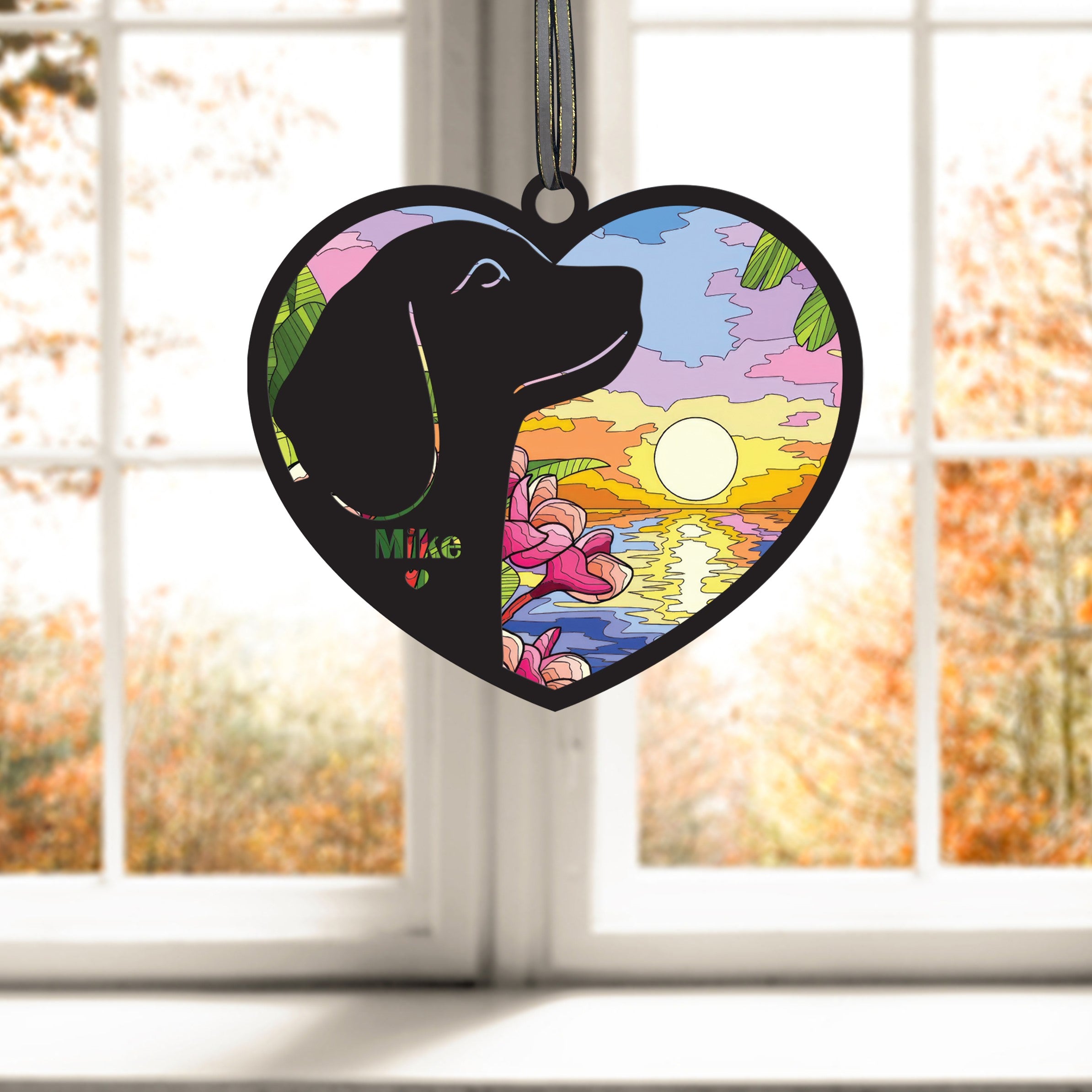 DNPETS Personalized Dog Sympathy Suncatcher Loss of Pet Gift