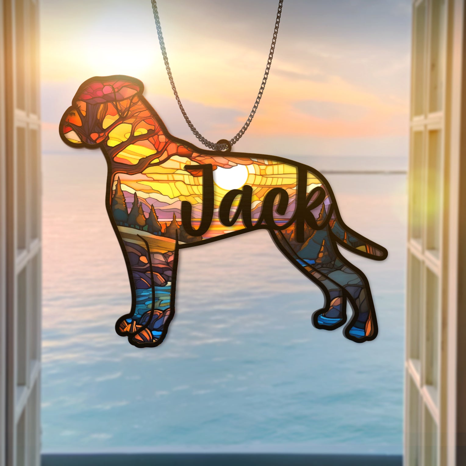 DNPETS Heartfelt Dog Passing Gift Dog Breed Memorial Suncatcher