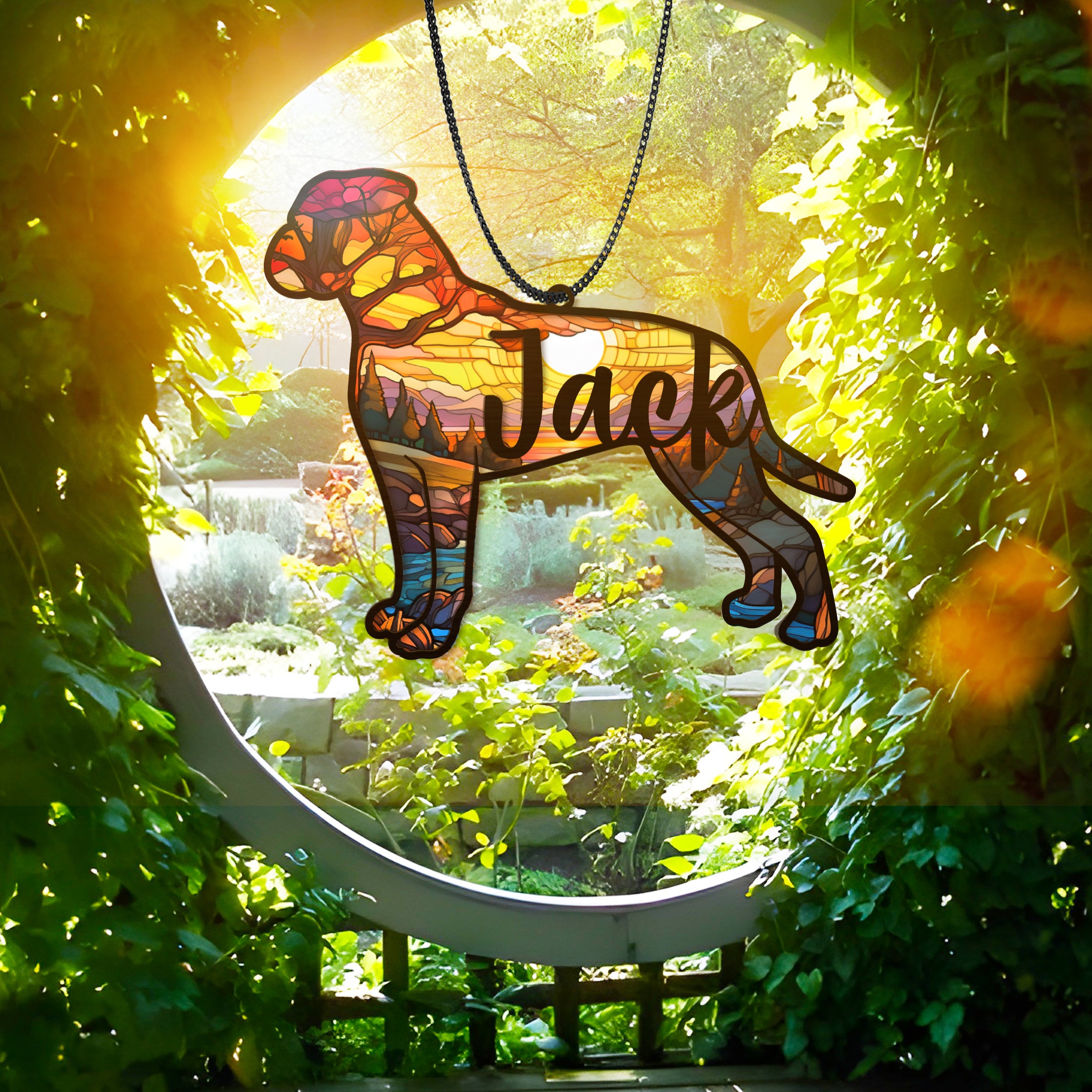 DNPETS Heartfelt Dog Passing Gift Dog Breed Memorial Suncatcher