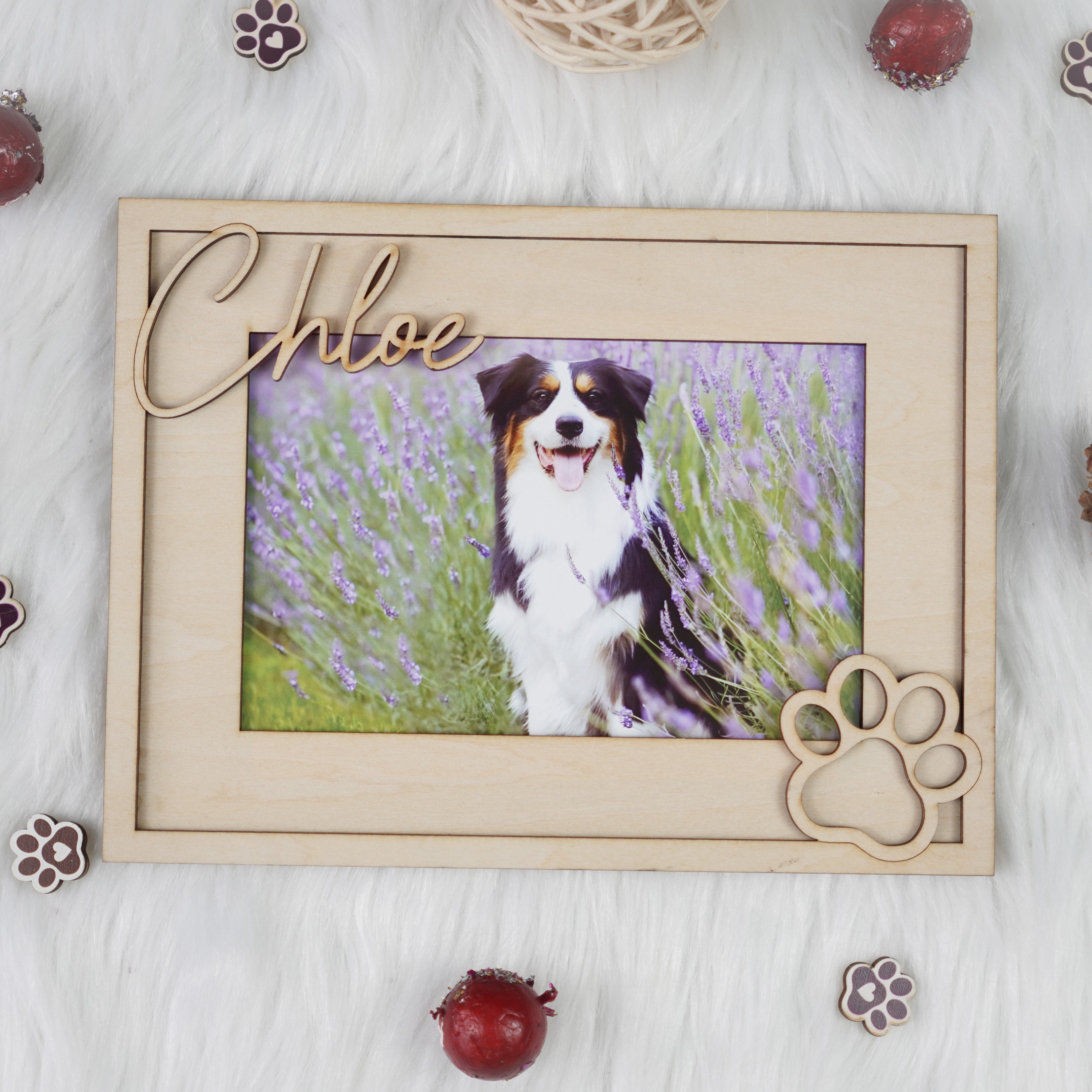 DNPETS Soulful Wooden Pet Picture Frame Pet Memorial Frame