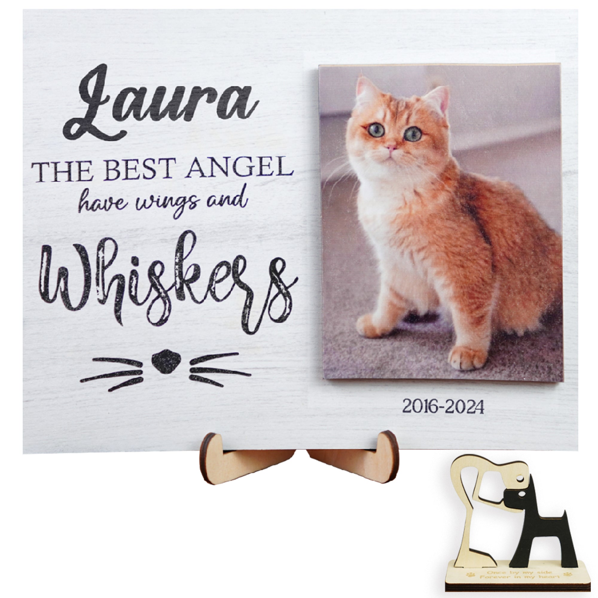 DNPETS Meaningful Pet Memorial Printed Wooden Photo Frame Sign Cat Memorial Frame