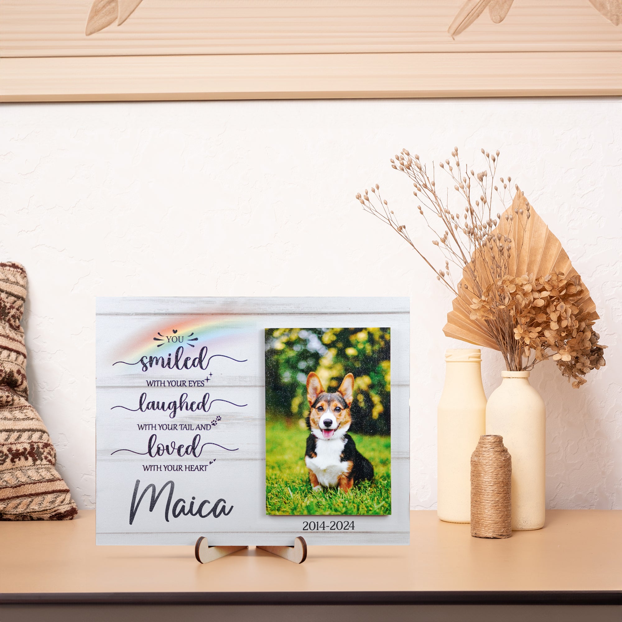 DNPETS Pet Memorial Printed Wooden Photo Frame Dog Loss Gift