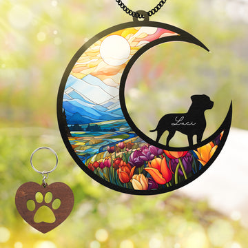 Pitbull Dog Memorial Suncatcher Window Hanging Remberance Gift