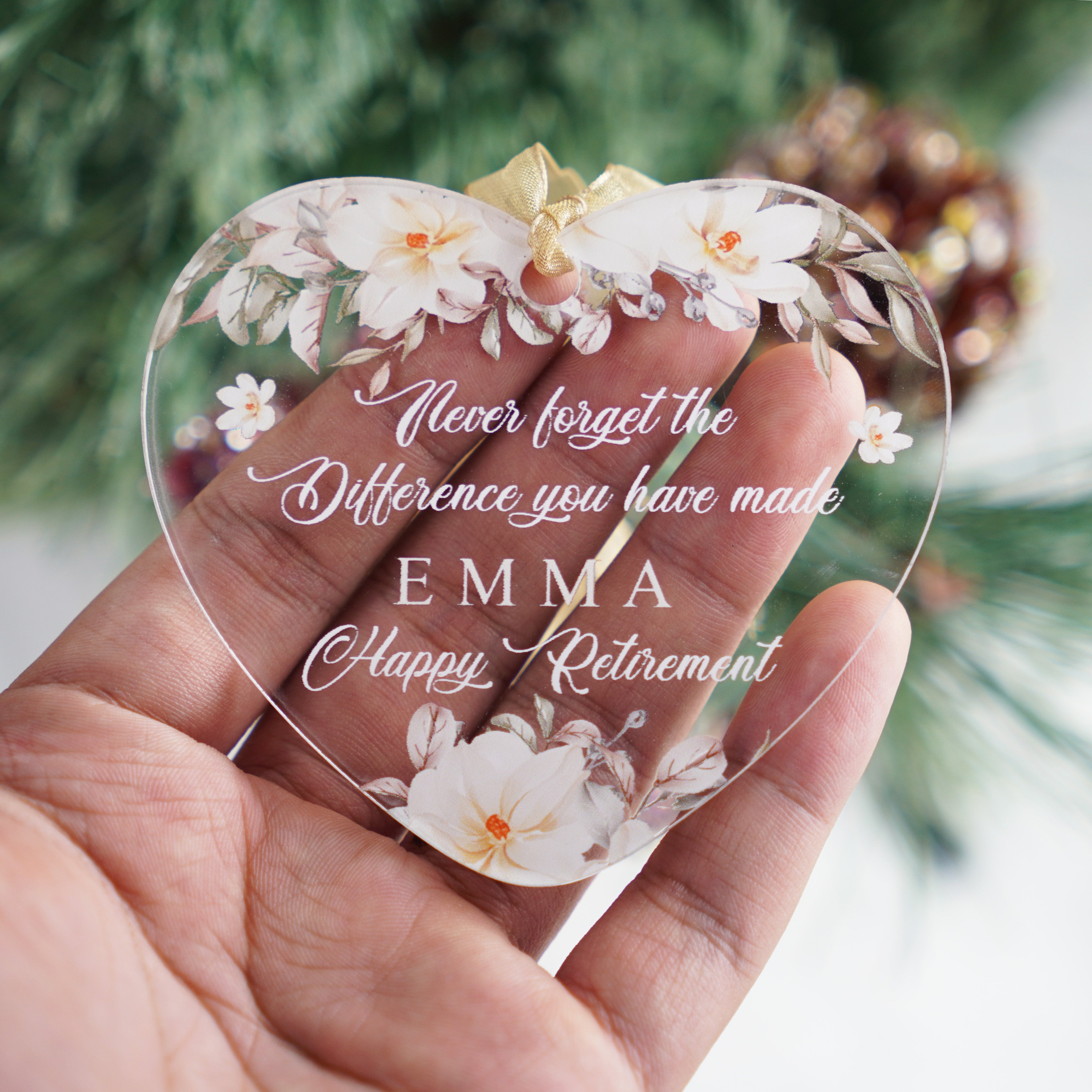 Retirement Christmas Ornament 2023 Coworker Gifts for New Job Retirement Ornaments Gifts for Women Acrylic Hanging Keepsake Birthday