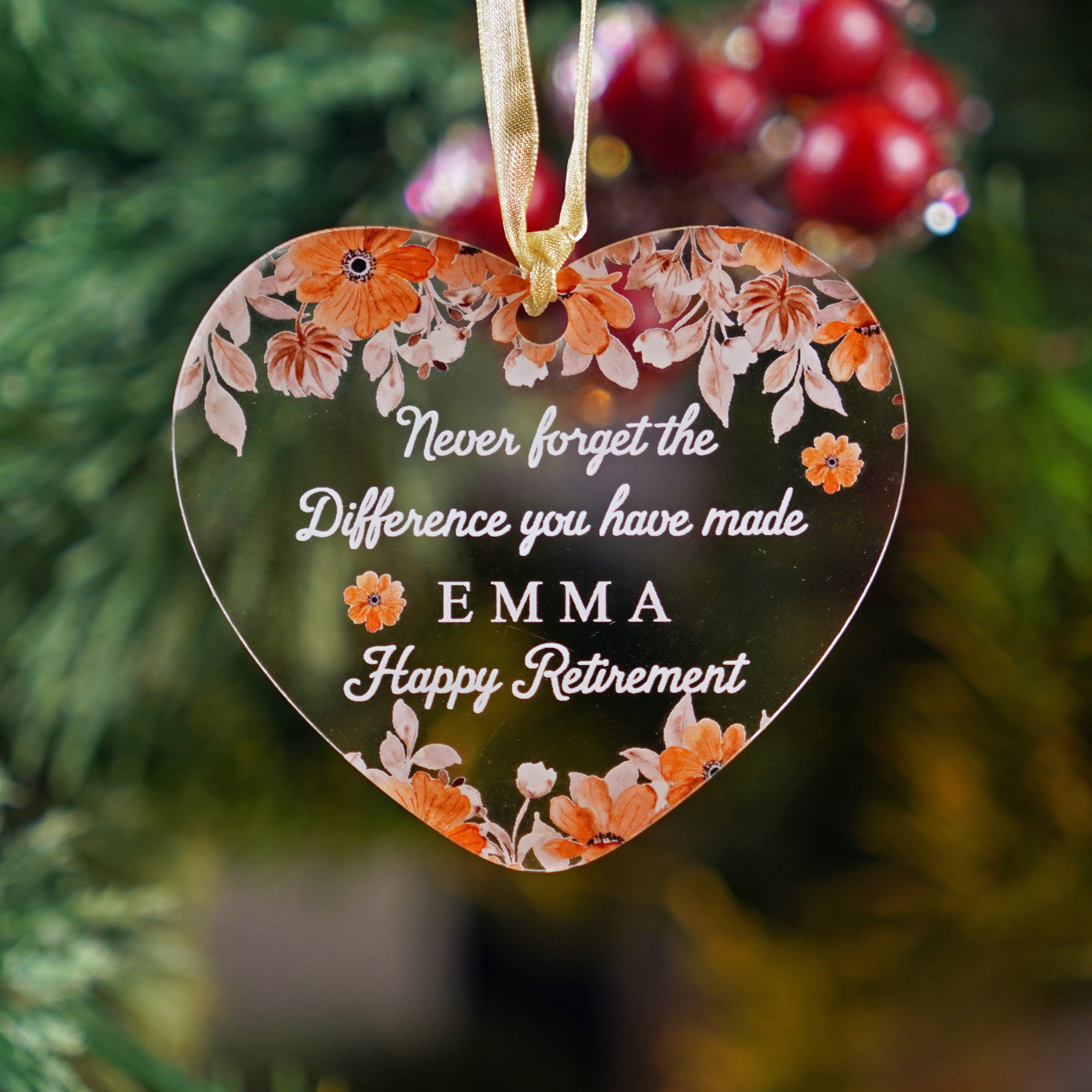 Retirement Christmas Ornament 2023 Coworker Gifts for New Job, Retirement Ornaments Gifts for Women Acrylic Hanging Keepsake Birthday