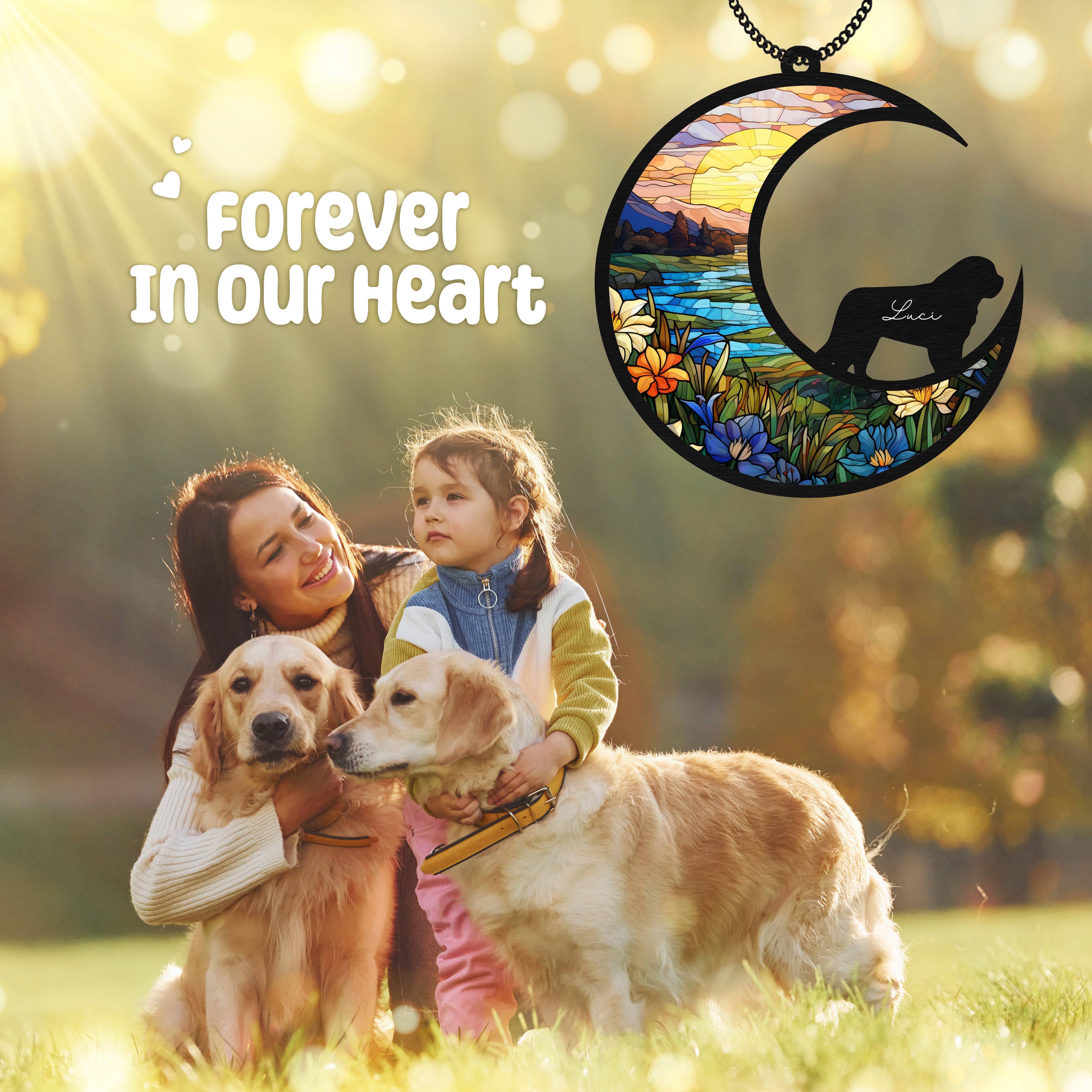 Saint Bernard Dog Memorial Suncatcher Window Hanging Remembrance Gift