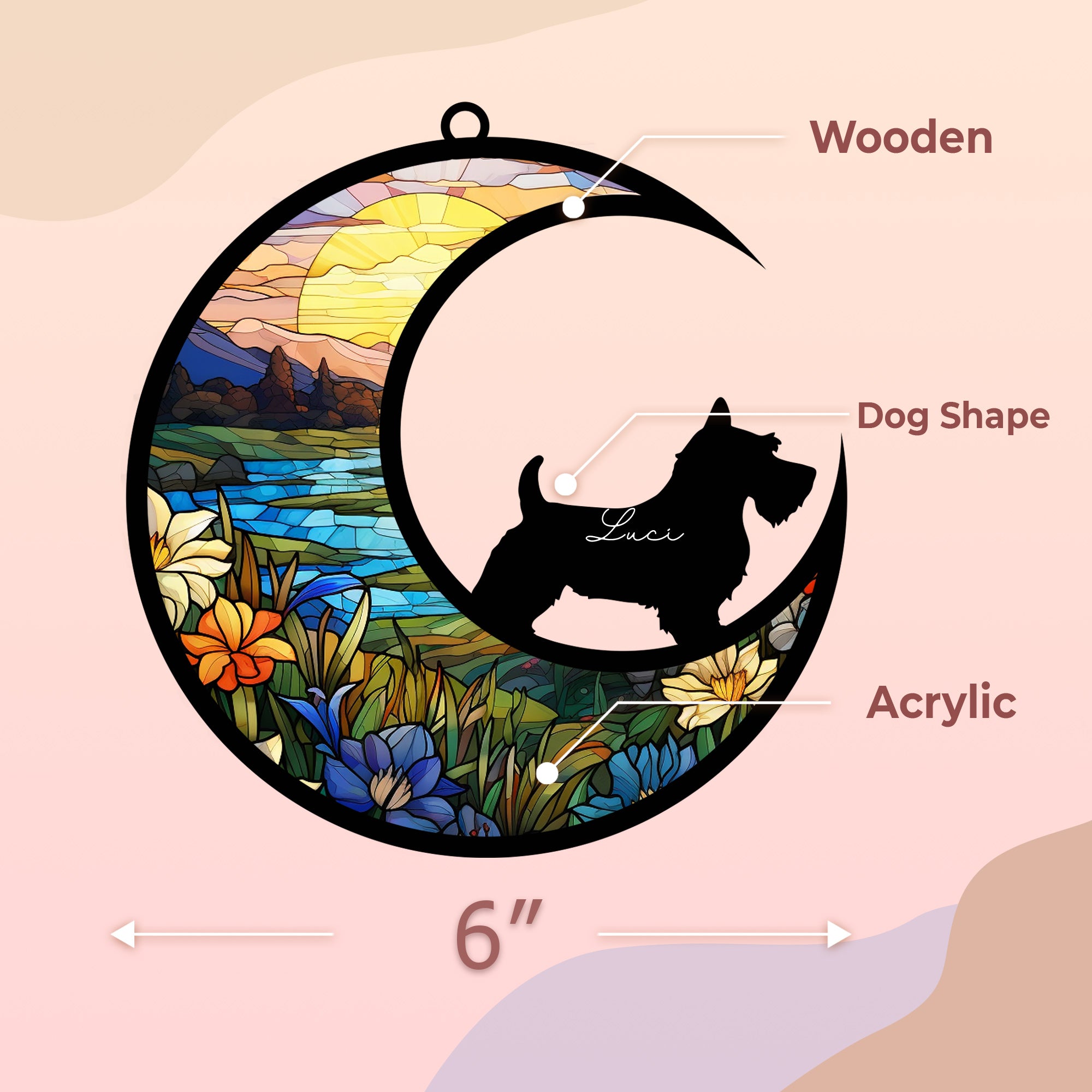 Scottish Terrier Dog Memorial Suncatcher Window Hanging Remembrance Gift