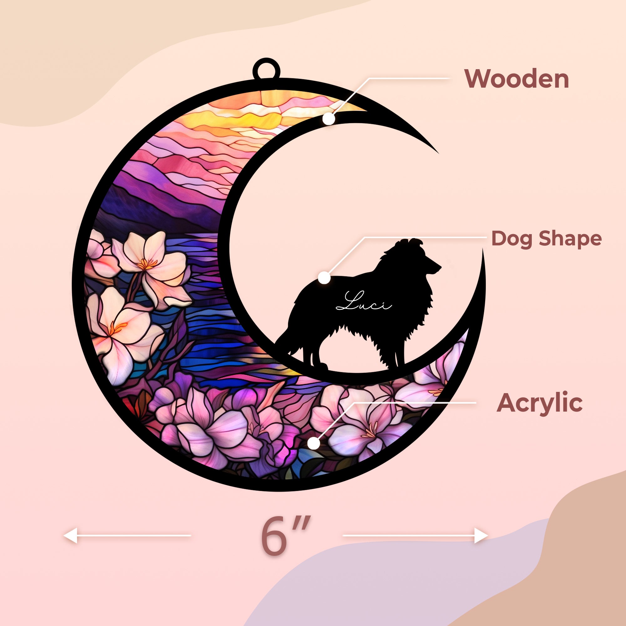 Shetland Sheepdogs Memorial Suncatcher Window Hanging Remembrance Gift