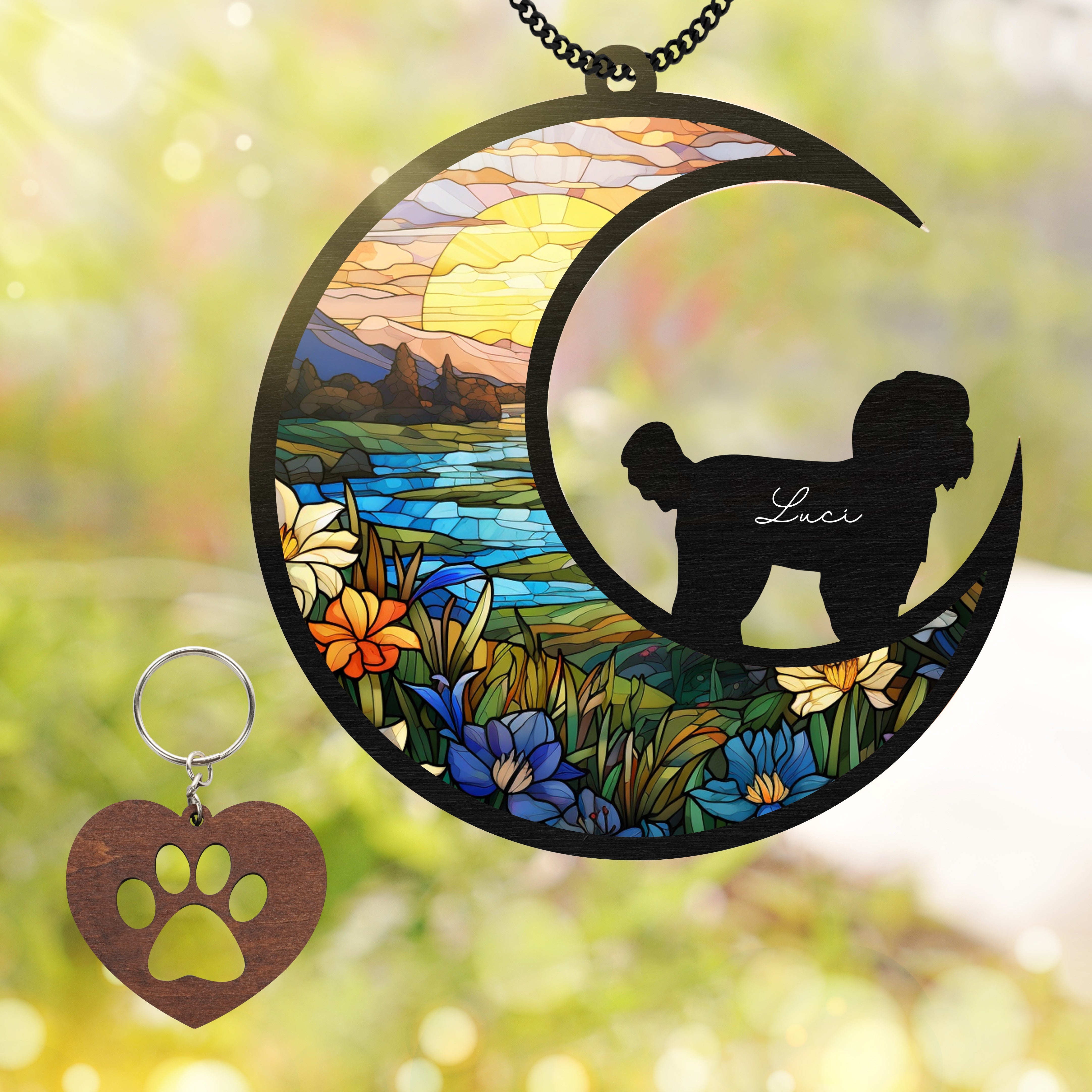 Shih Tzus Dog Memorial Suncatcher Window Hanging Remberance Gift