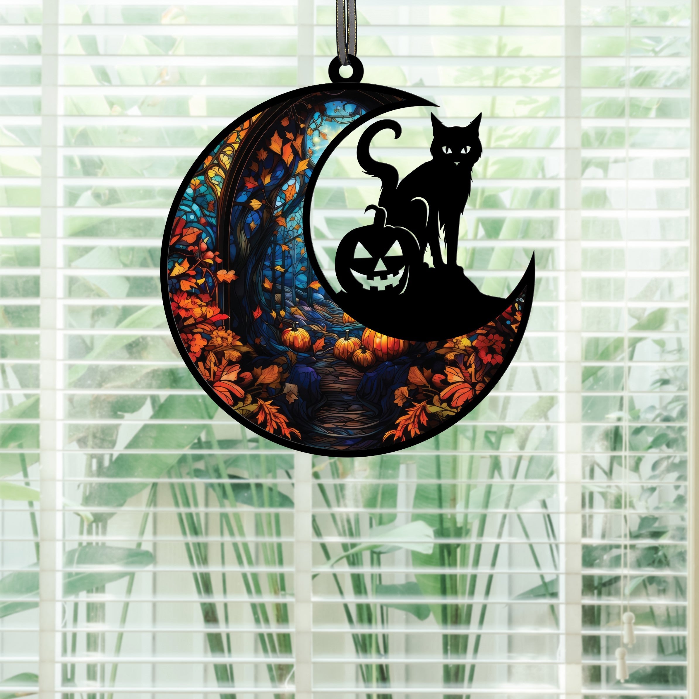 Personalized Cat Memorial Stained Glass Hanging Window, Custom Name Cat Breeds Ornament, Pet Memorial Suncatcher, Gifts for Cat Lovers, Cat Memorial Ornament Loss of Pet Sympathy Gift