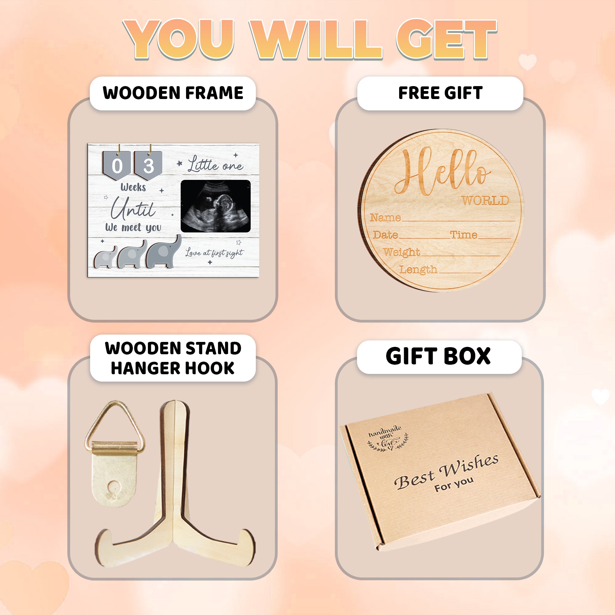 Ultrasound Picture Frame Countdown Weeks